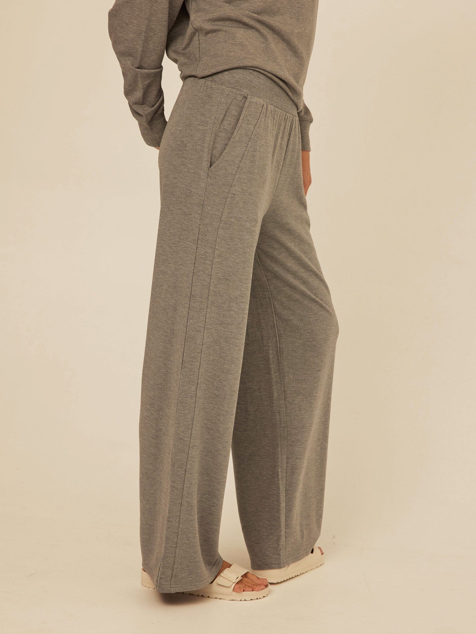 Esmeralda Feather Fleece Wide Leg Pant