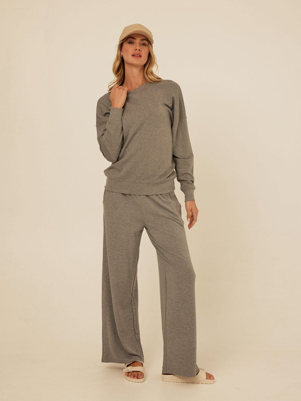 Esmeralda Feather Fleece Wide Leg Pant