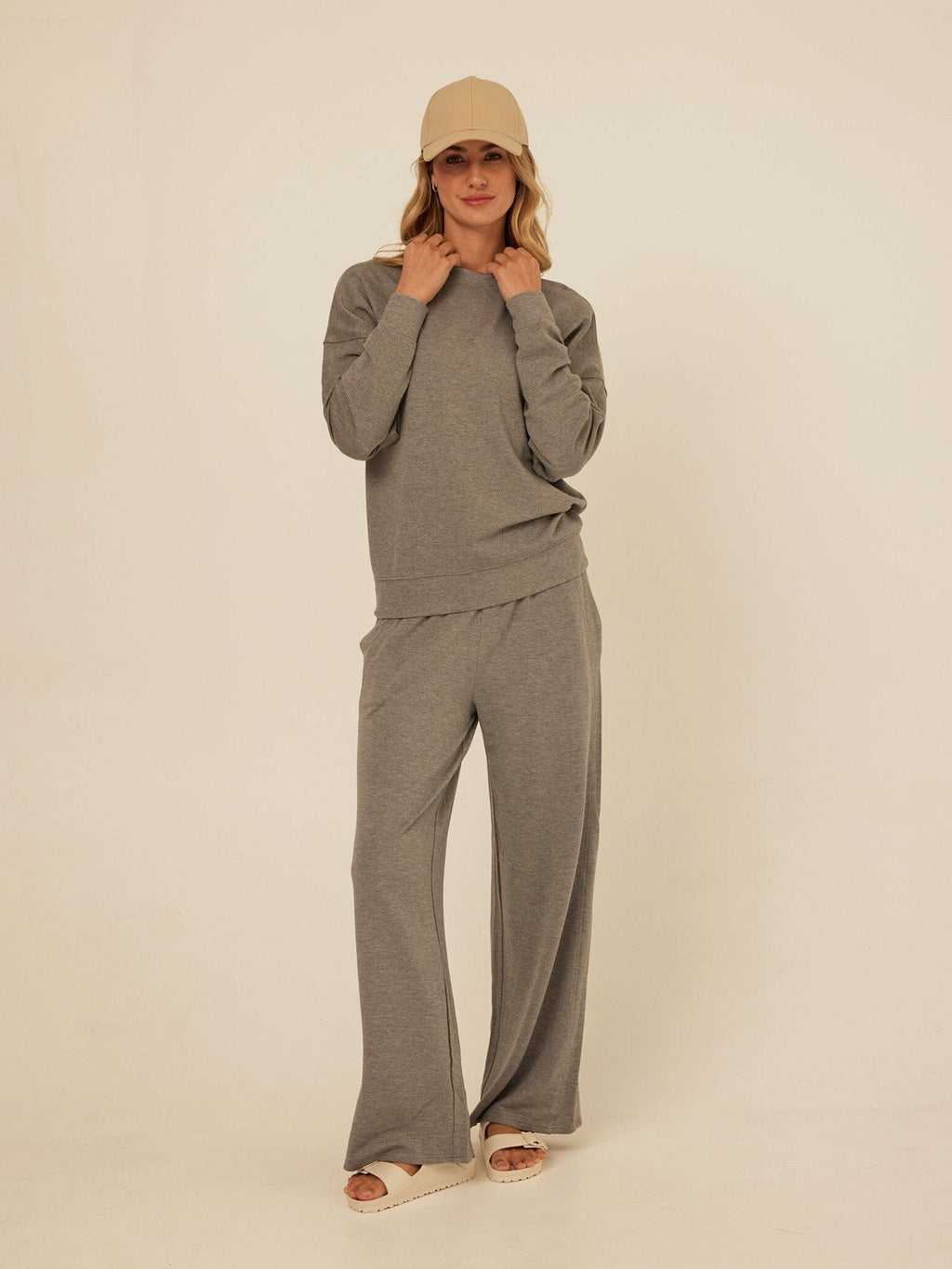 Esmeralda Feather Fleece Wide Leg Pant