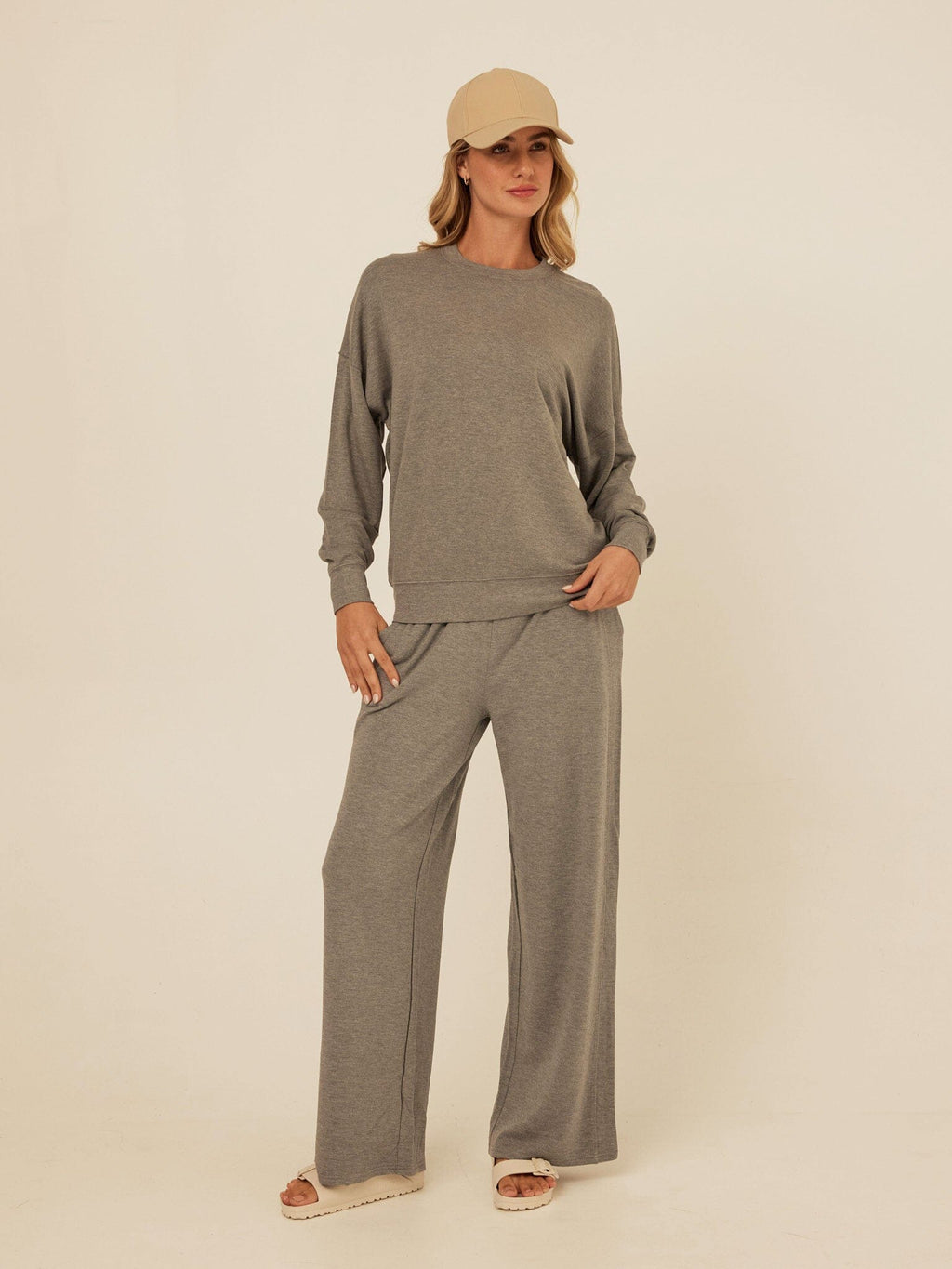 Esmeralda Feather Fleece Wide Leg Pant
