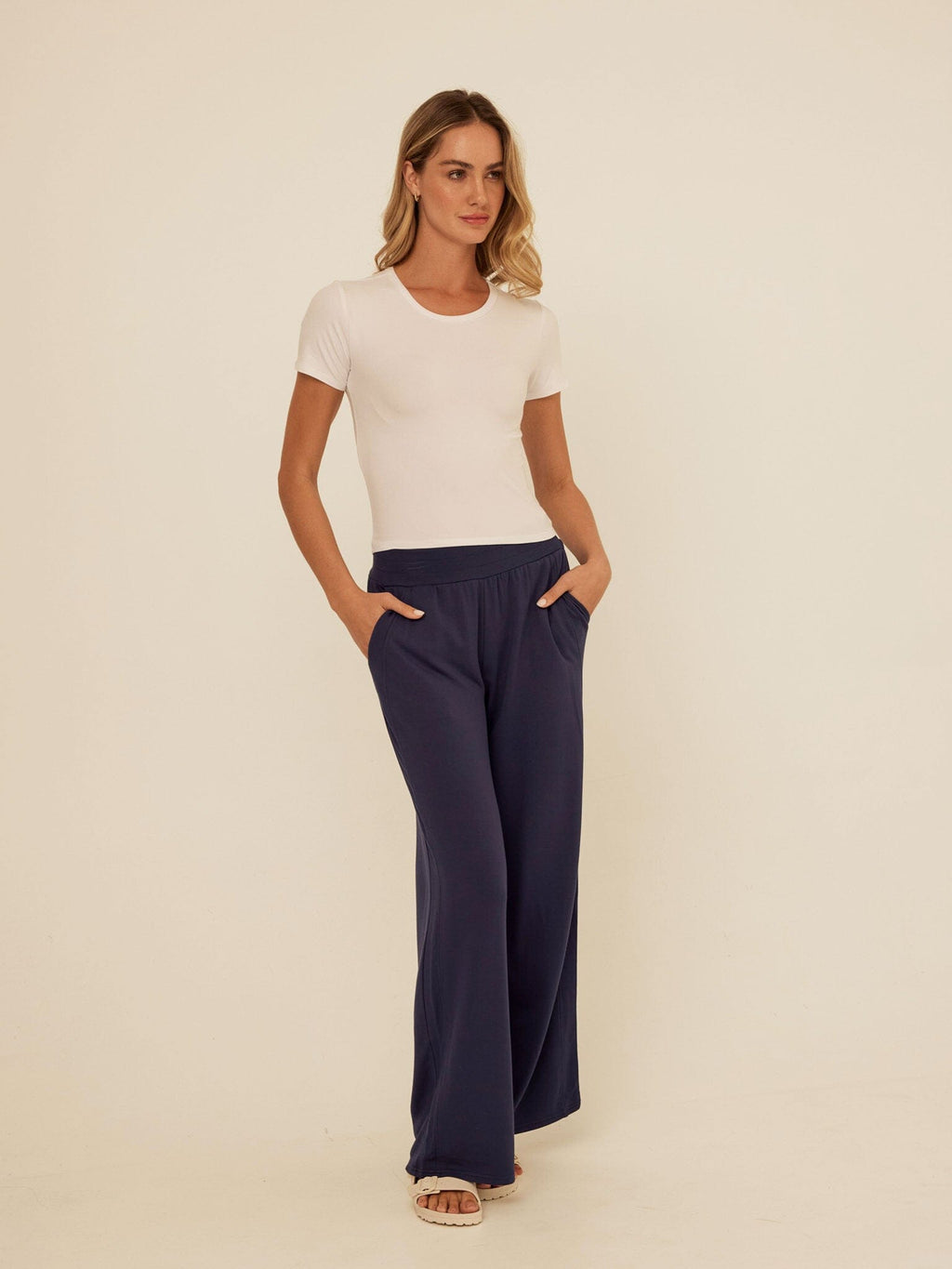 Esmeralda Feather Fleece Wide Leg Pant