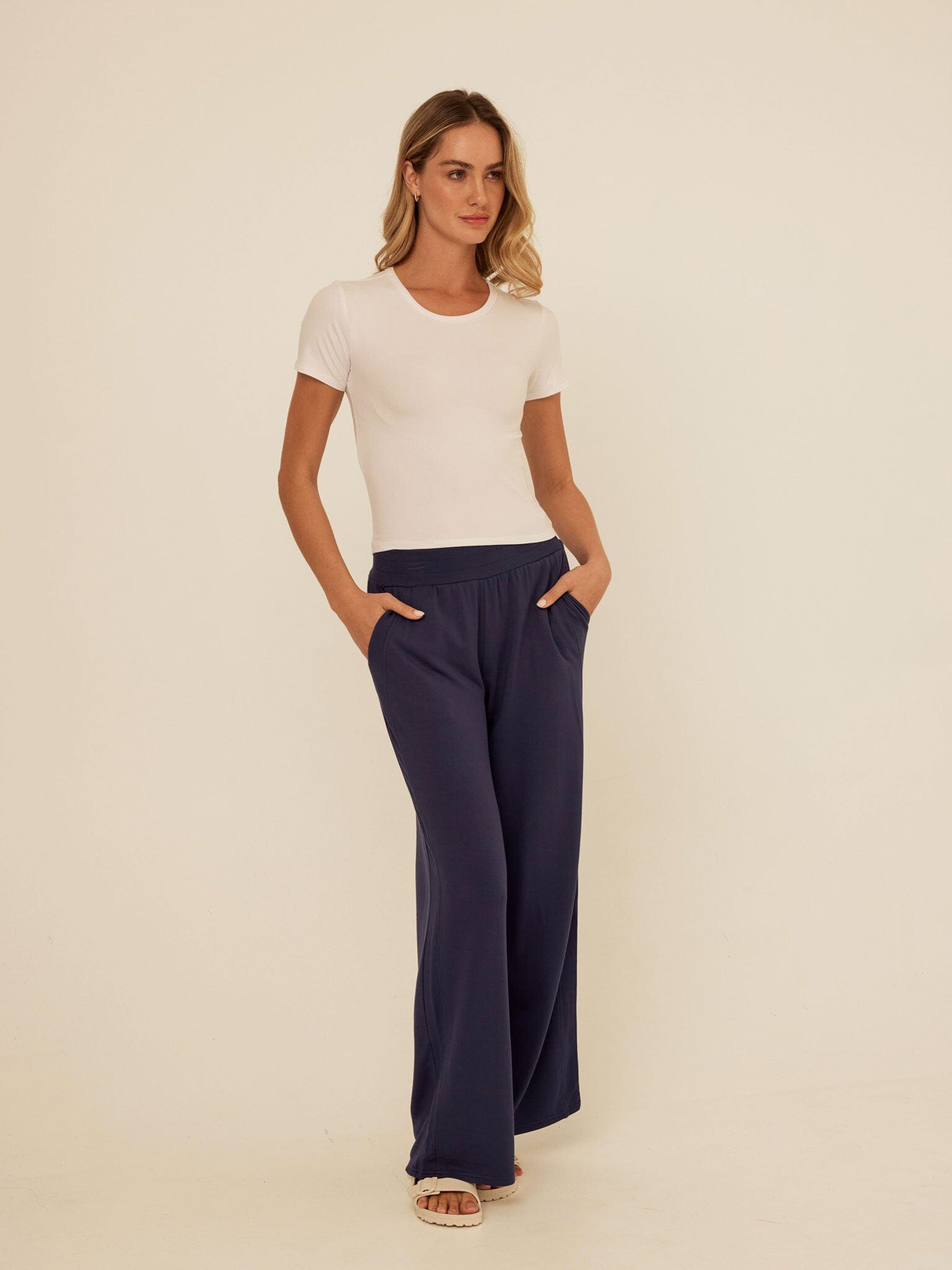 Esmeralda Feather Fleece Wide Leg Pant