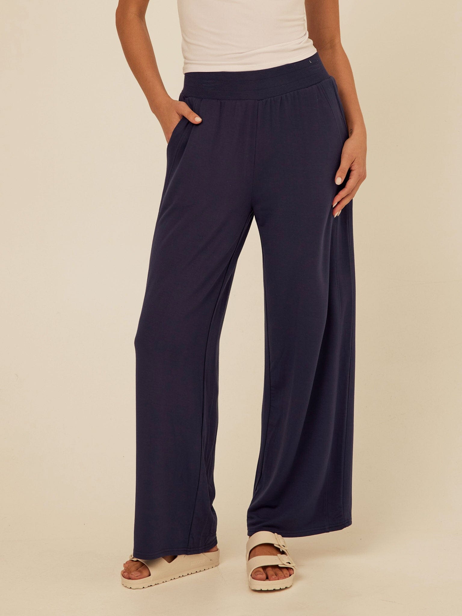 Esmeralda Feather Fleece Wide Leg Pant