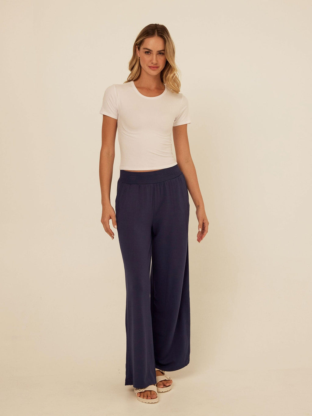 Esmeralda Feather Fleece Wide Leg Pant