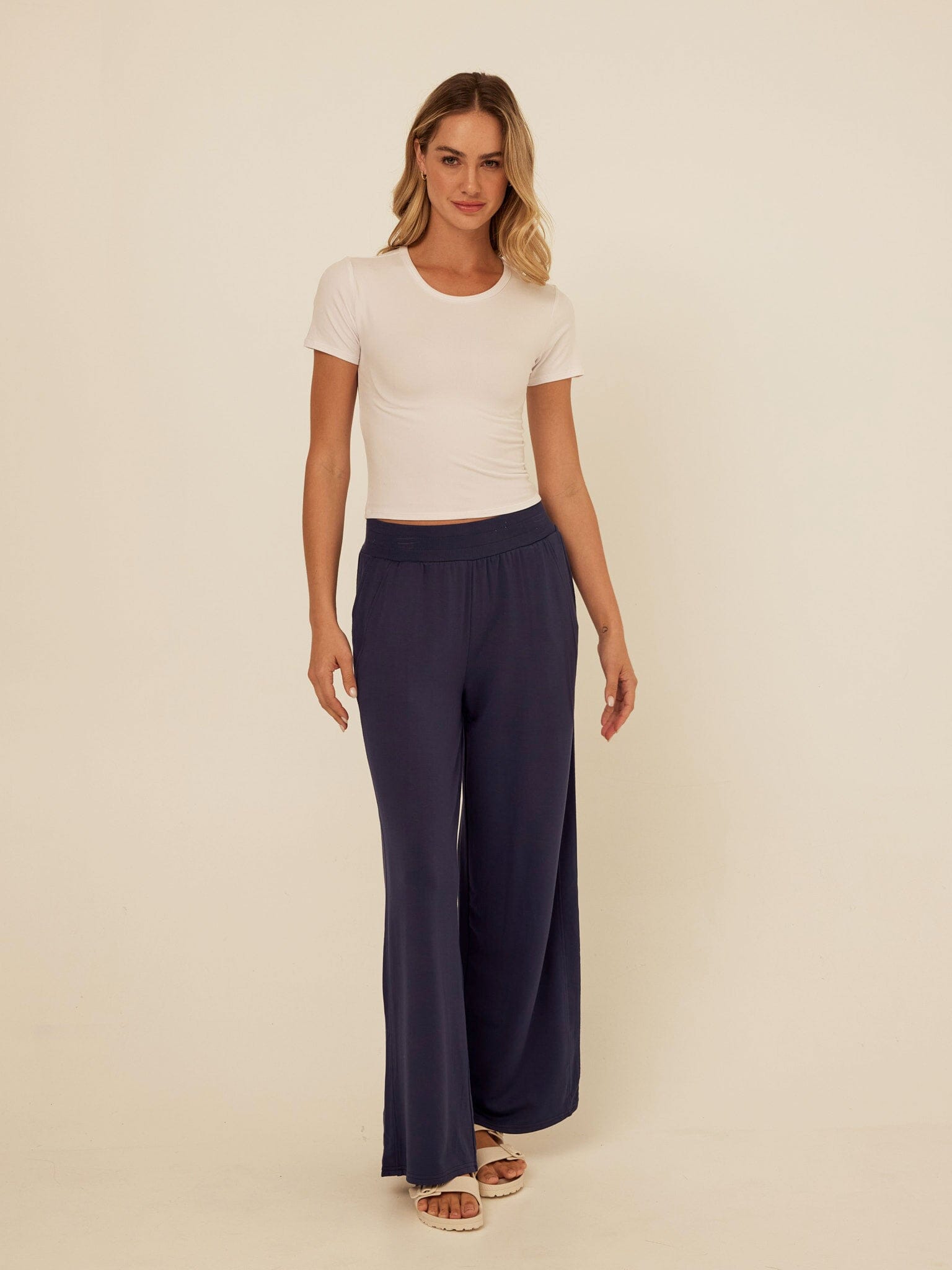 Esmeralda Feather Fleece Wide Leg Pant