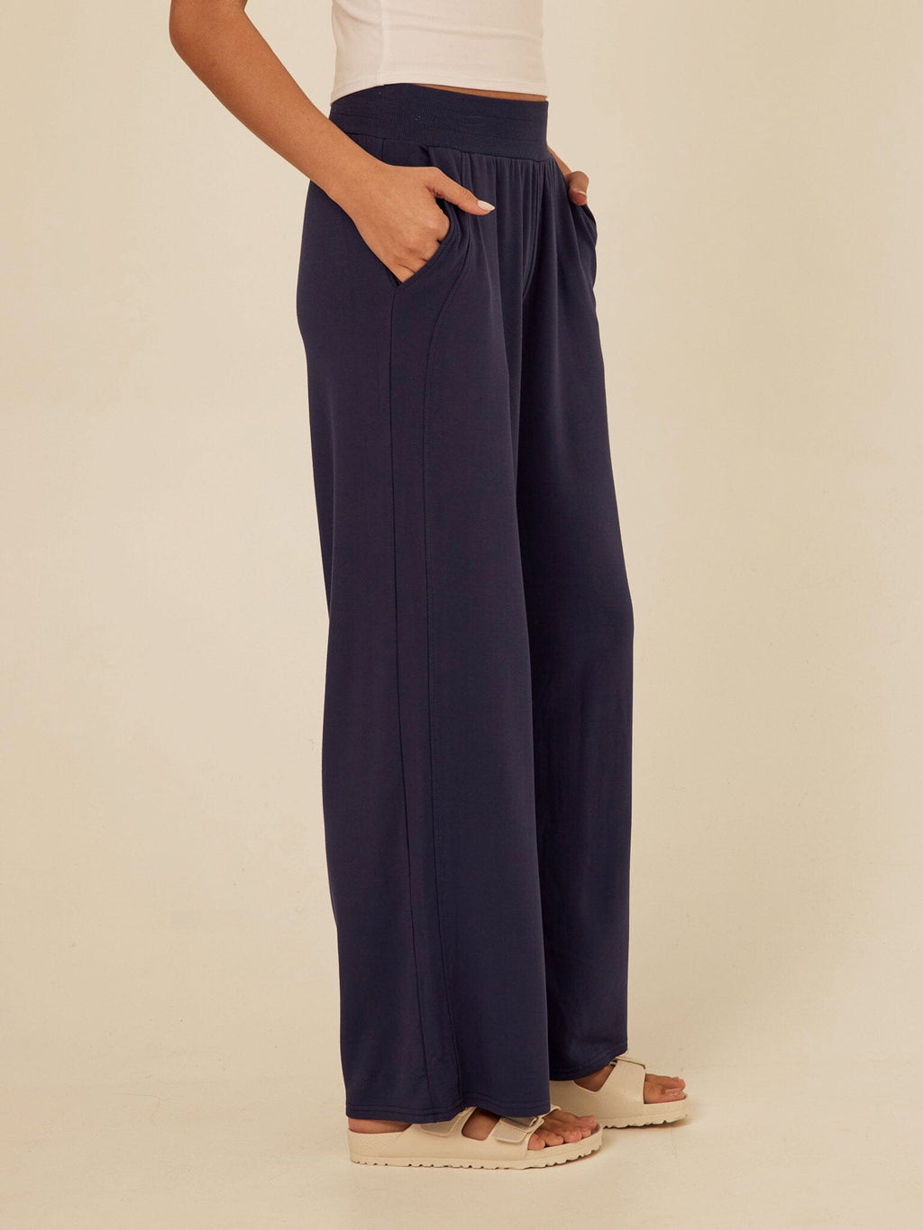Esmeralda Feather Fleece Wide Leg Pant