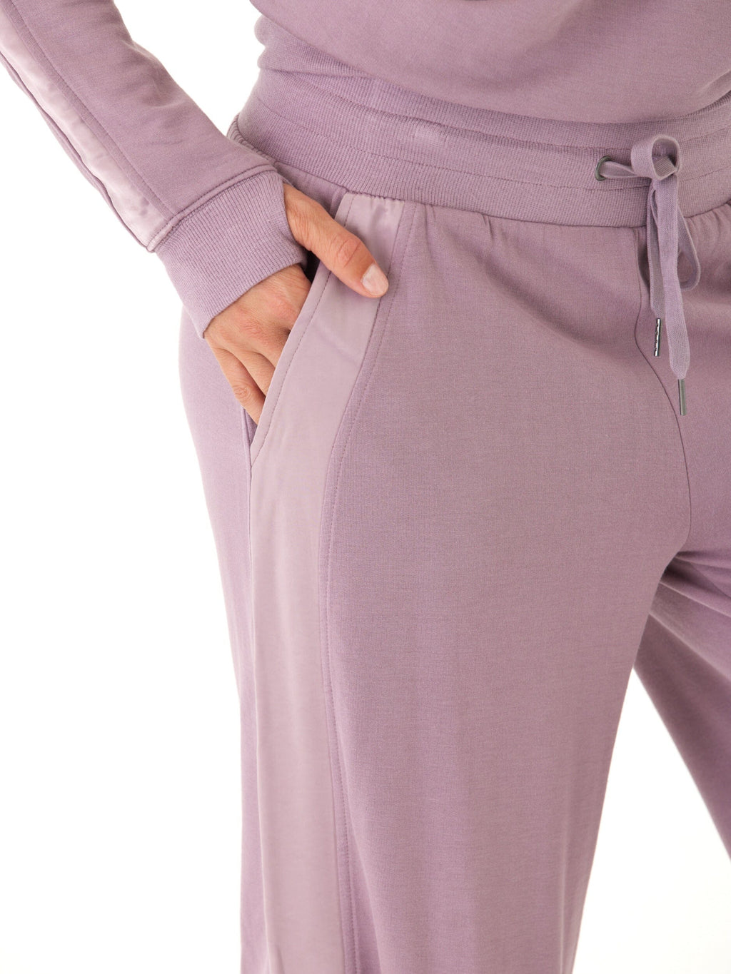 Diane Feather Fleece Satin Trim Detail Pant