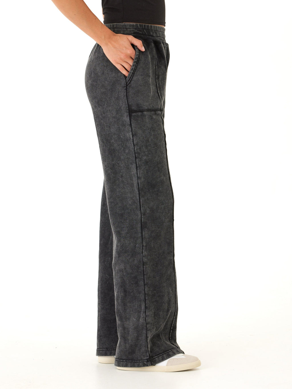 Hester Mineral Wash Terry Wide Leg Pant