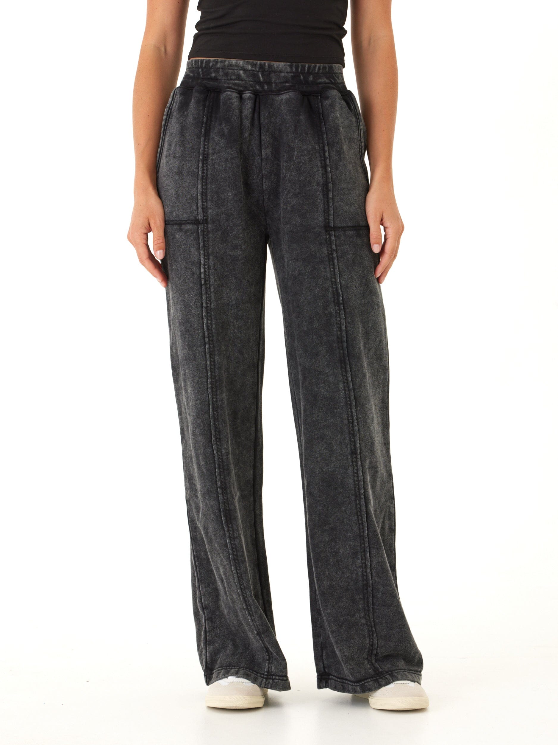 Hester Mineral Wash Terry Wide Leg Pant