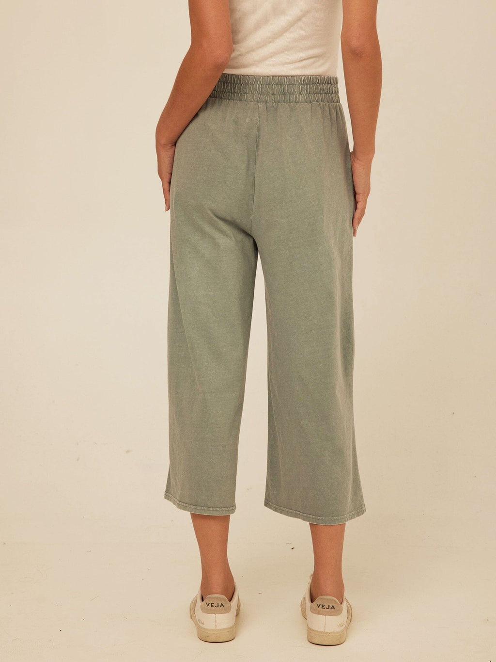 Alva Mineral Wash Eco Jersey Wide Leg Capri Pant