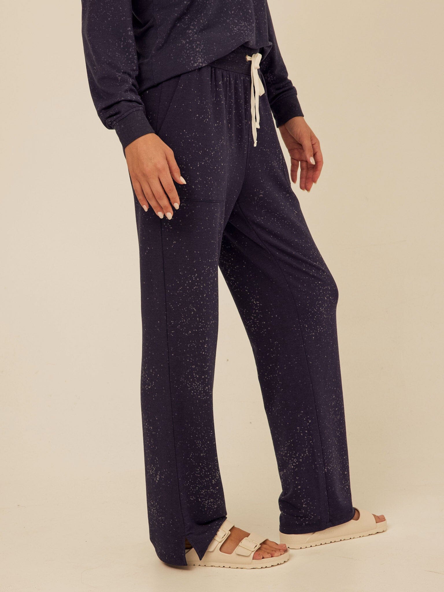 Theresa Spray Wash Modal Terry Straight Leg Pant