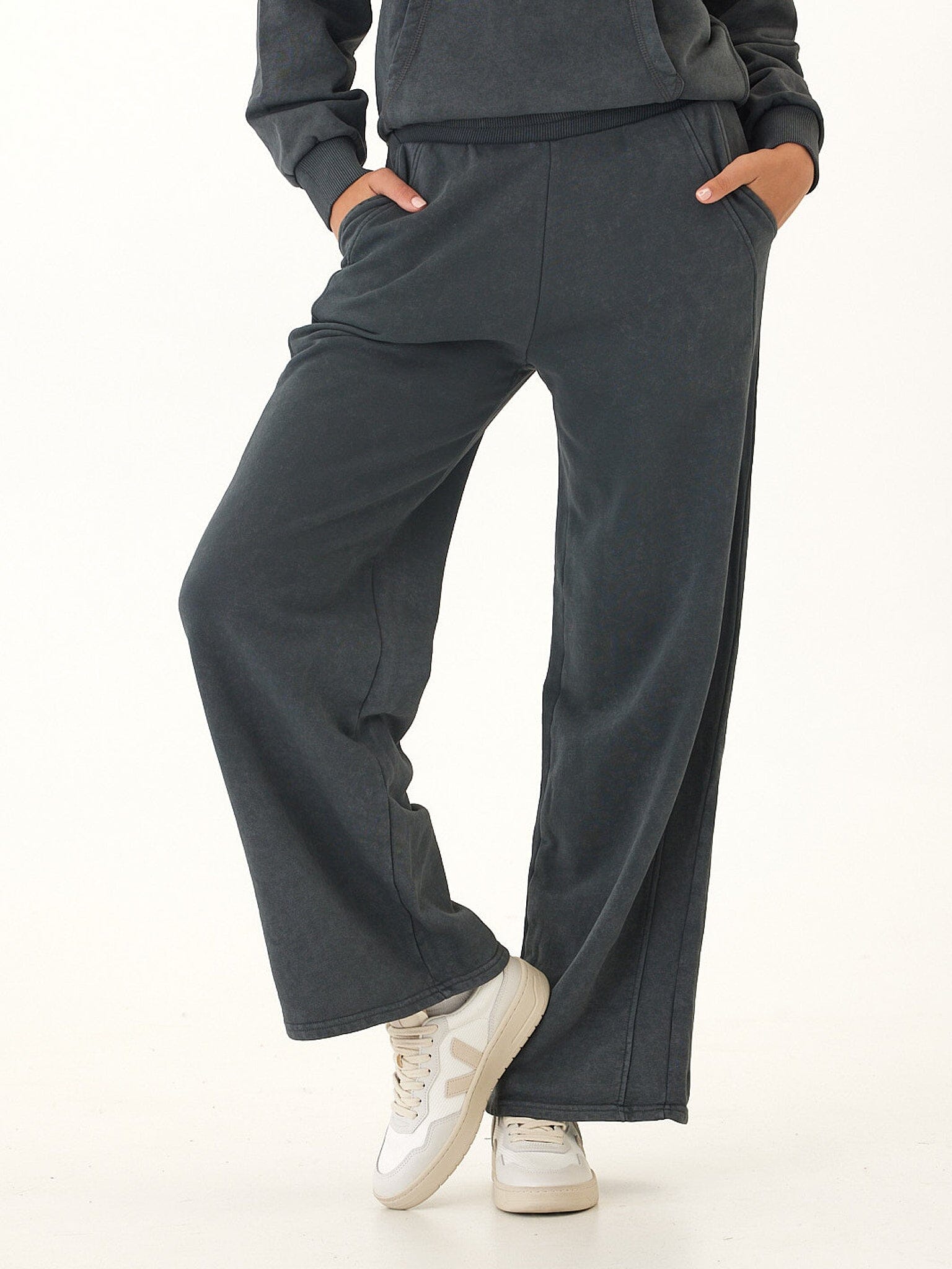 Esmeralda Mineral Wash Cotton Terry Wide Leg Pant