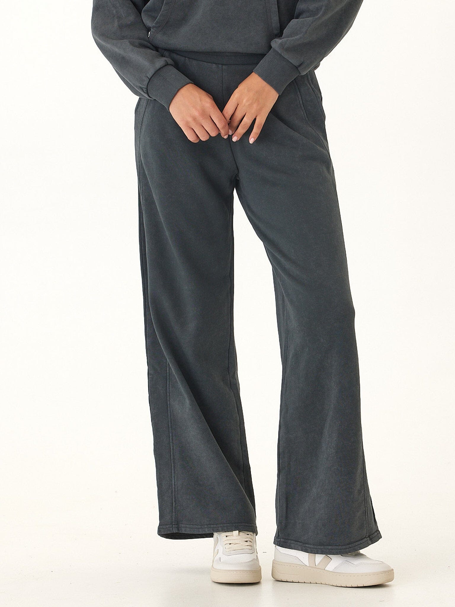 Esmeralda Mineral Wash Cotton Terry Wide Leg Pant