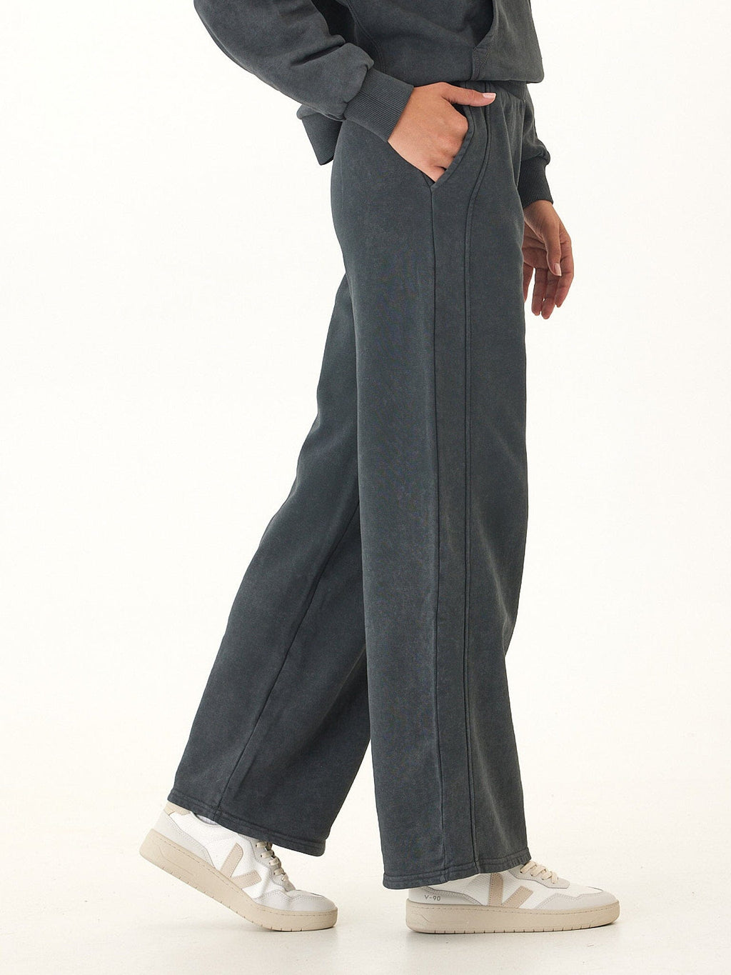 Esmeralda Mineral Wash Cotton Terry Wide Leg Pant