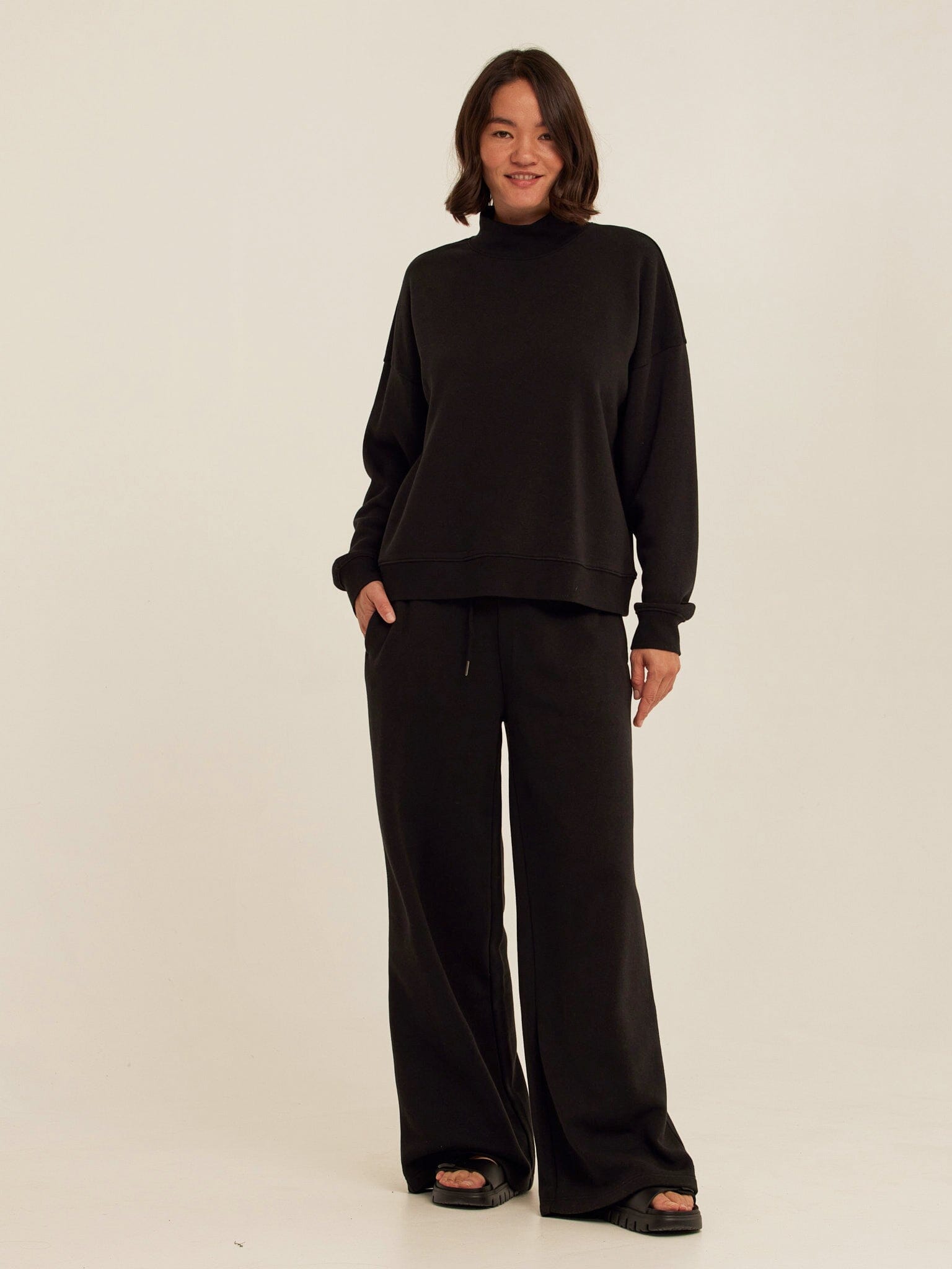 Karlie Triblend Fleece Mock Neck Pullover