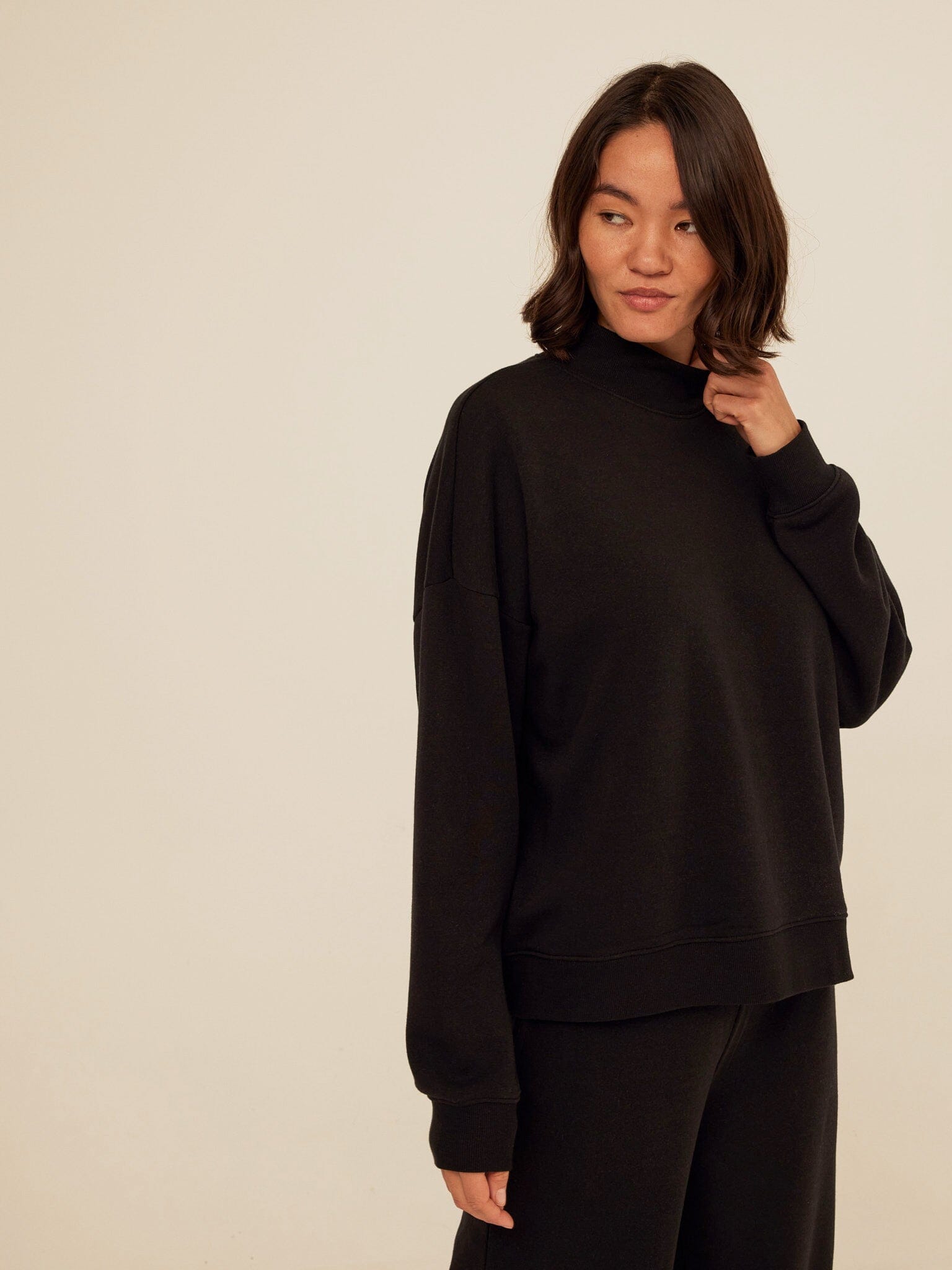 Karlie Triblend Fleece Mock Neck Pullover