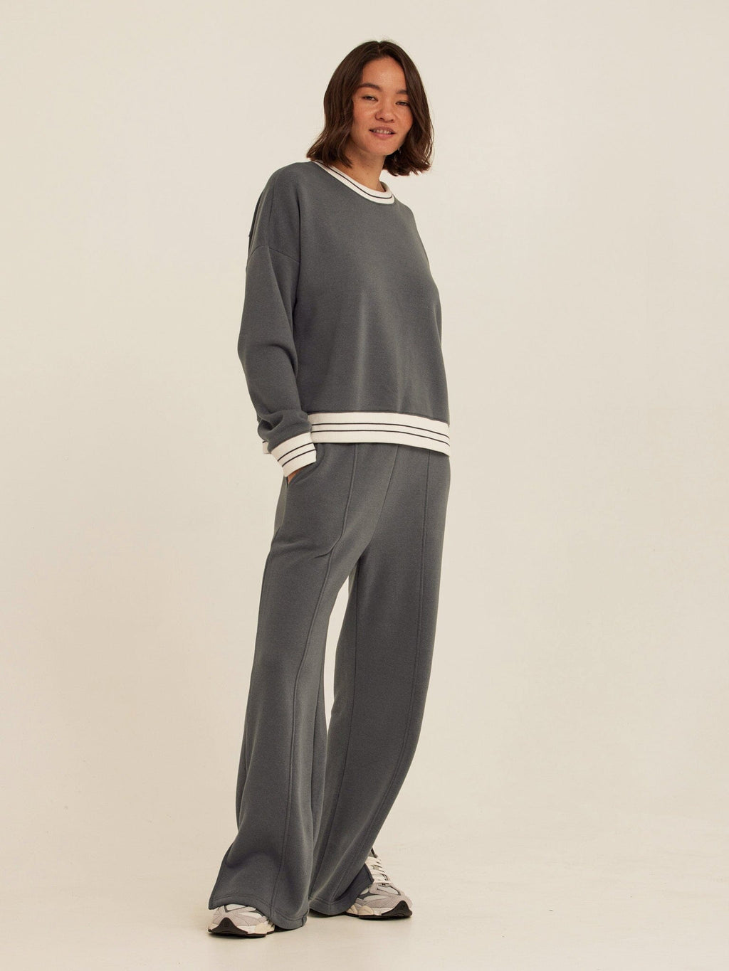 Bellona Triblend Fleece Collegiate Wide Leg Pant