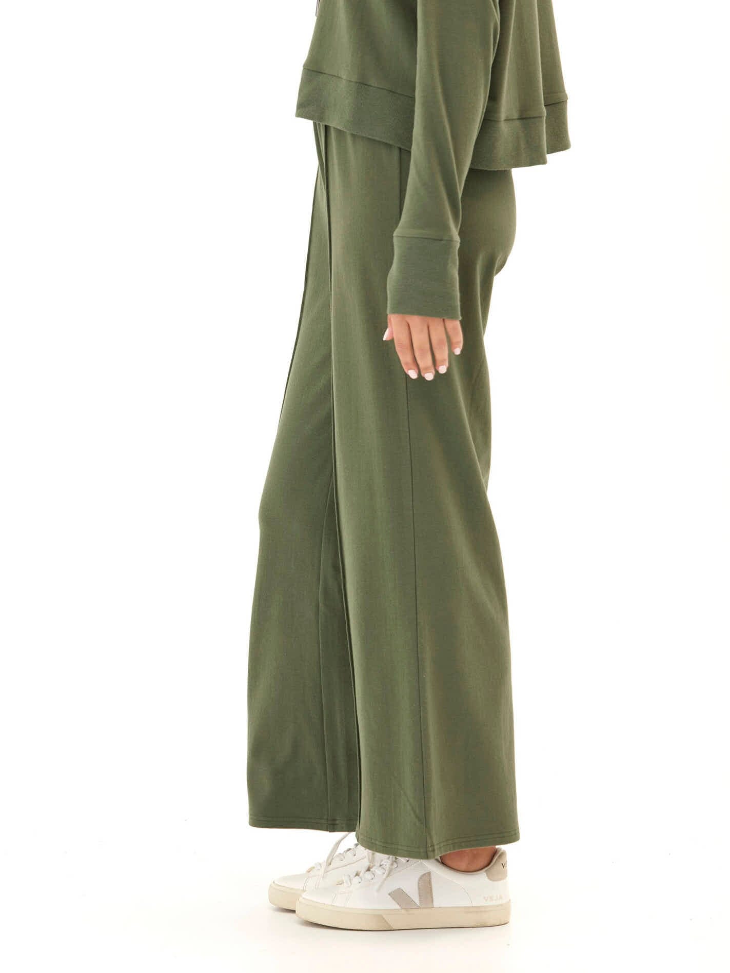 Shiloh Cozy Fleece Rib Mix Wide Leg Pant