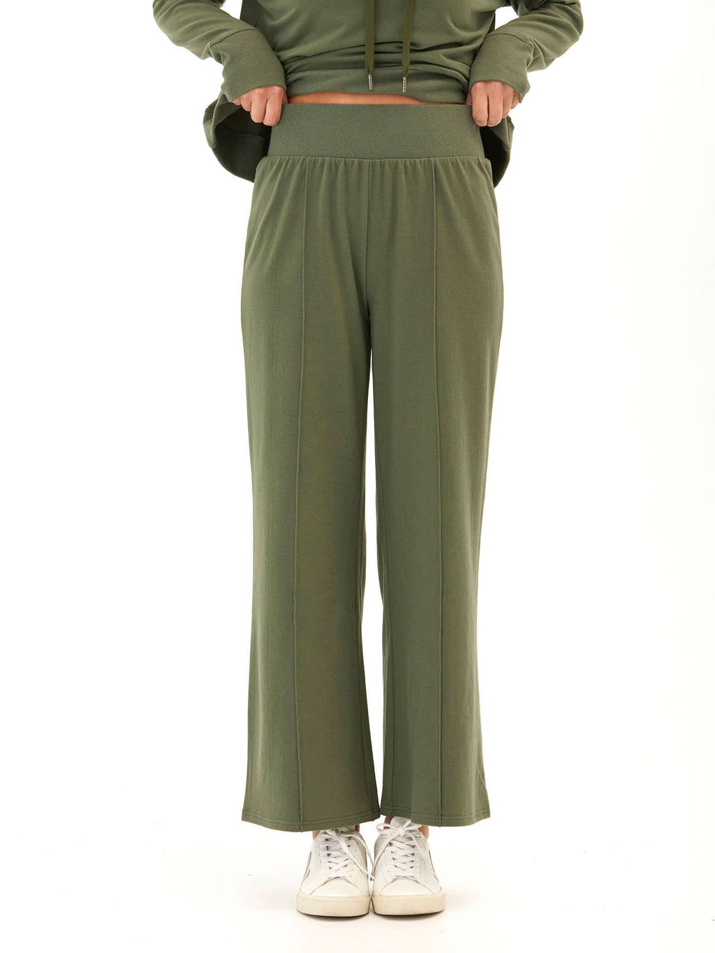 Shiloh Cozy Fleece Rib Mix Wide Leg Pant
