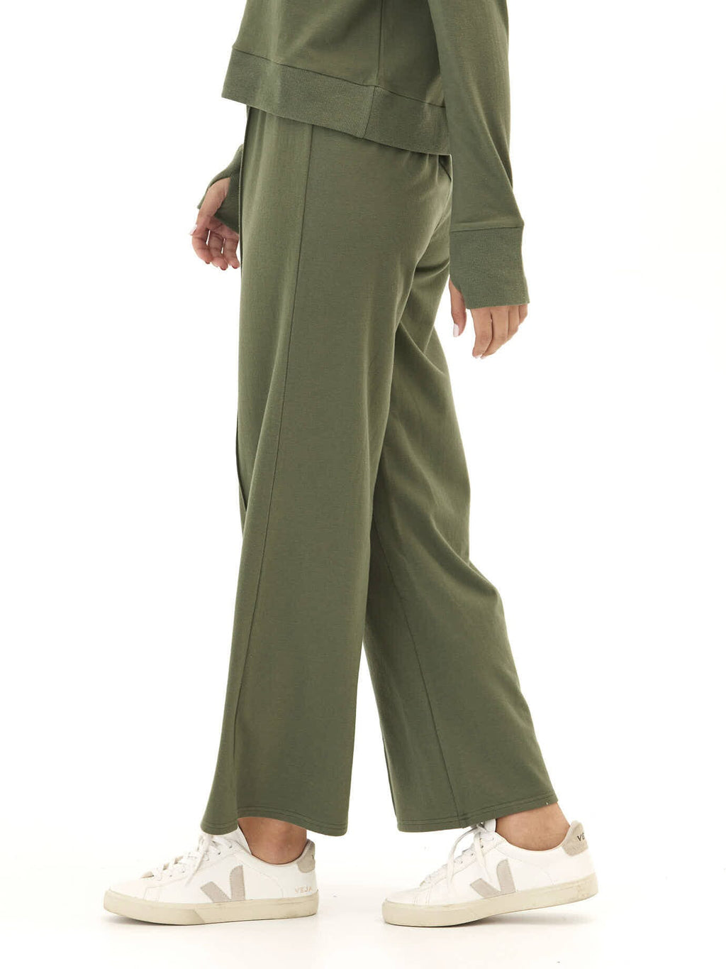 Shiloh Cozy Fleece Rib Mix Wide Leg Pant