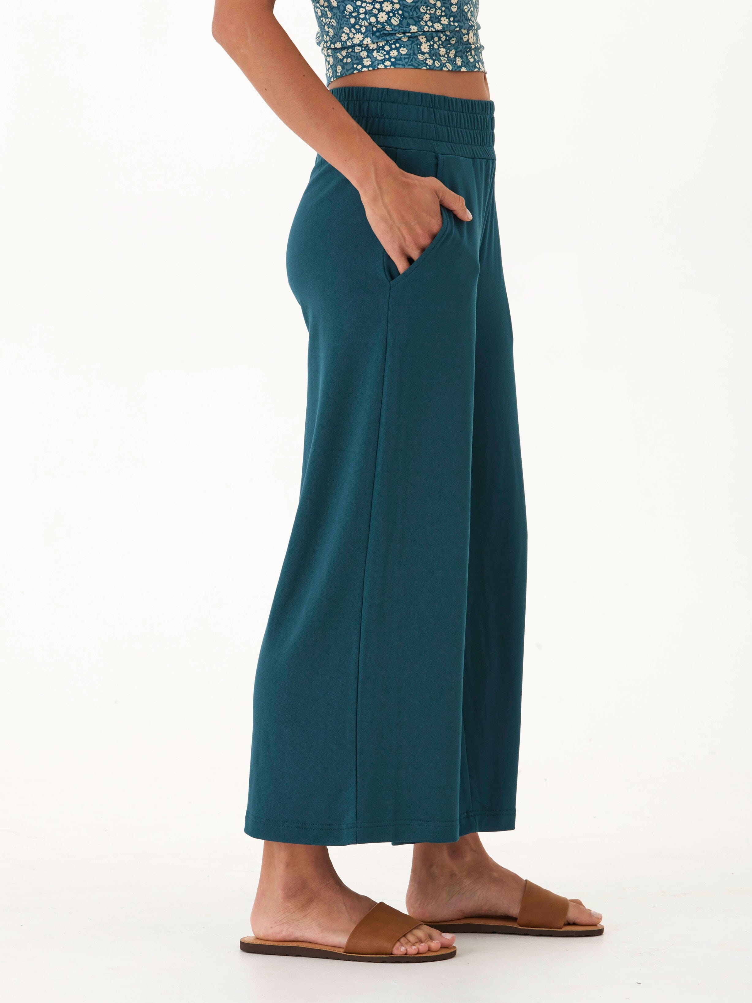 Serena Modal Terry Wide Leg Crop Pant