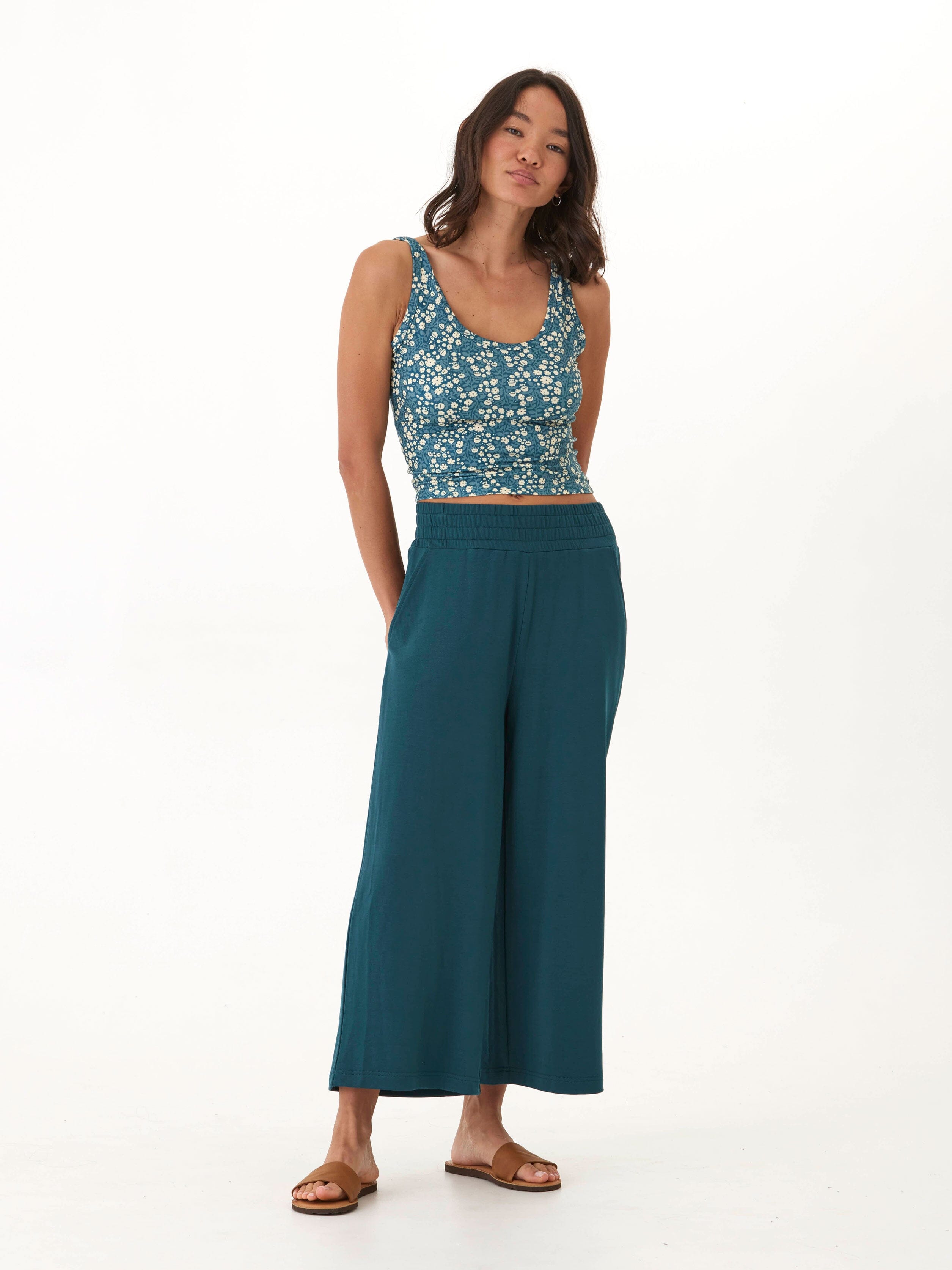 Serena Modal Terry Wide Leg Crop Pant