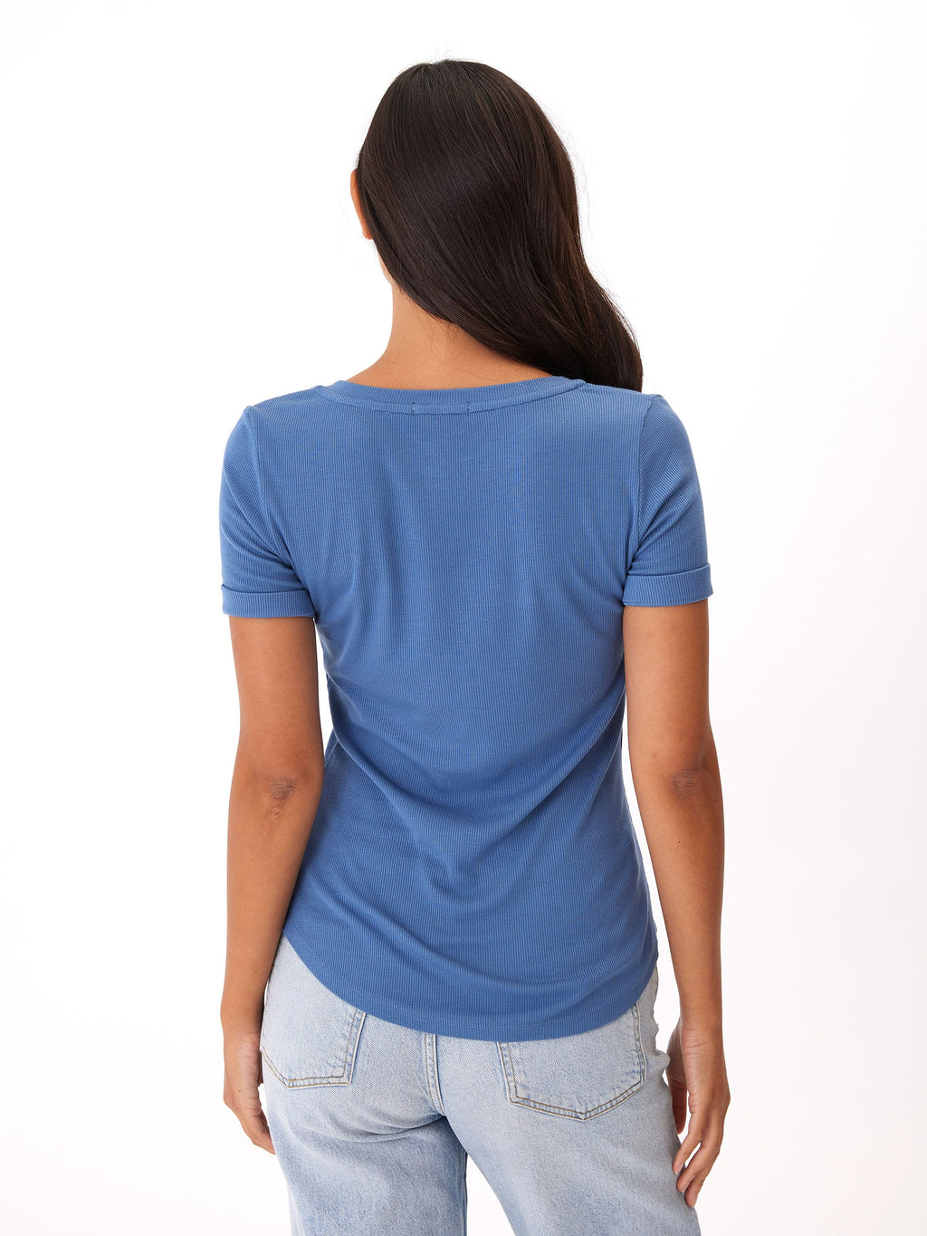 Akia Feather Rib Henley Tee