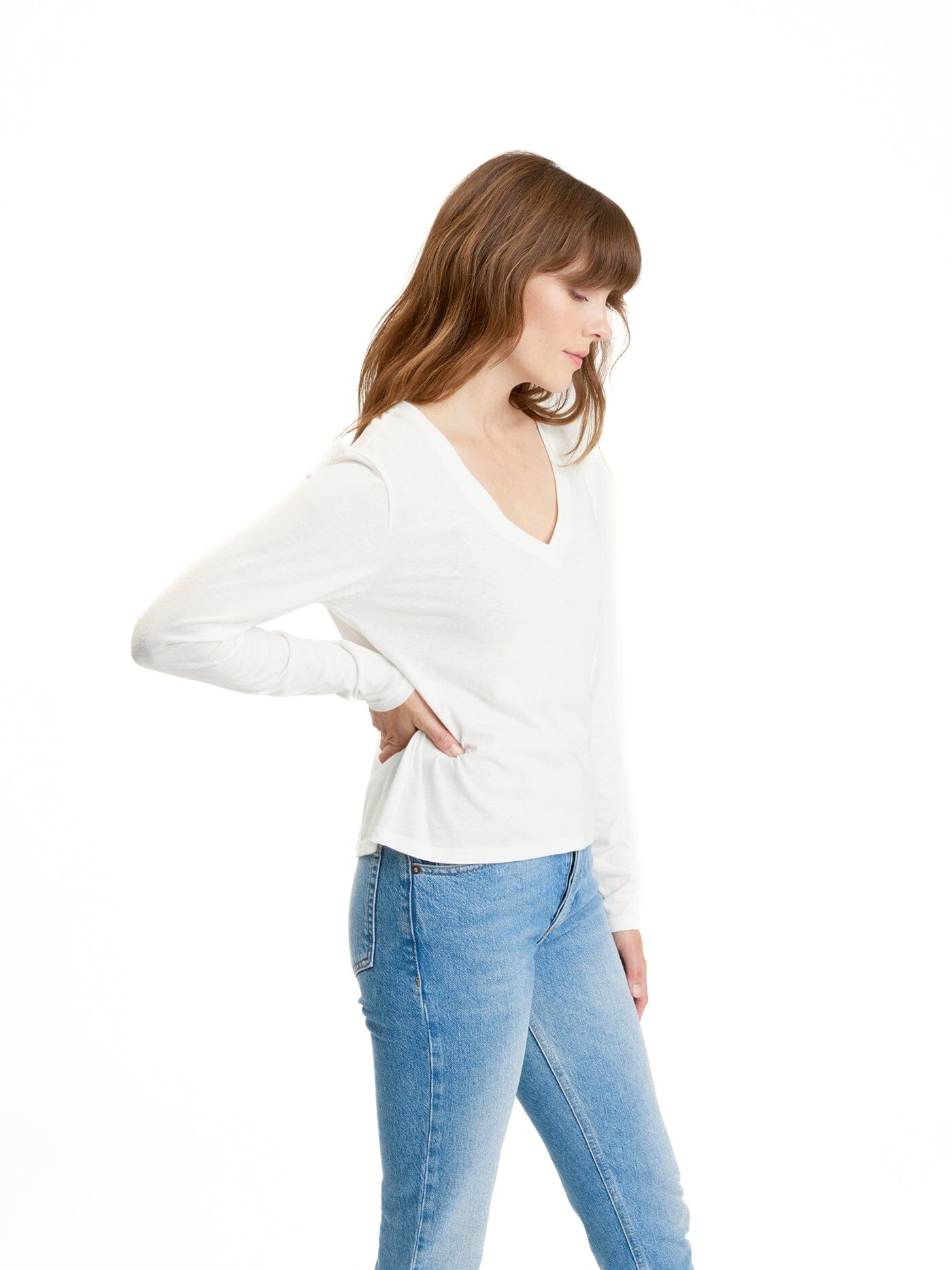 Ada Triblend Long Sleeve V-Neck Tee