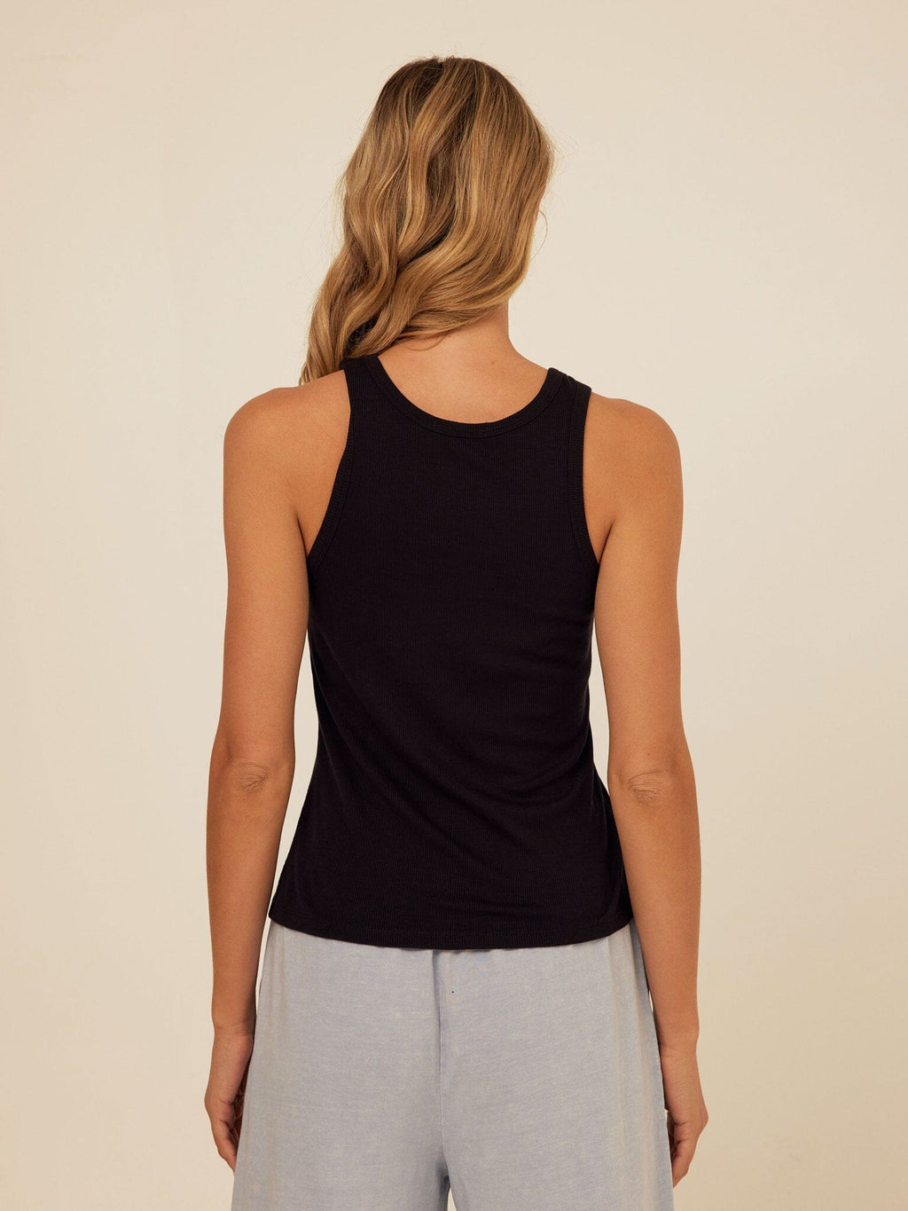 Bailey Feather Rib High Neck Tank
