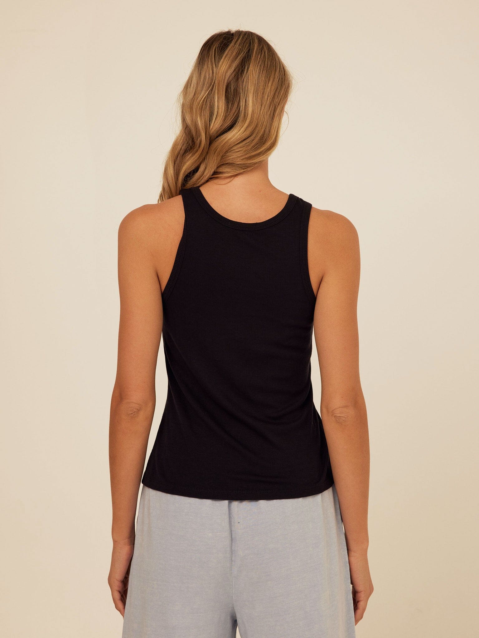 Bailey Feather Rib High Neck Tank