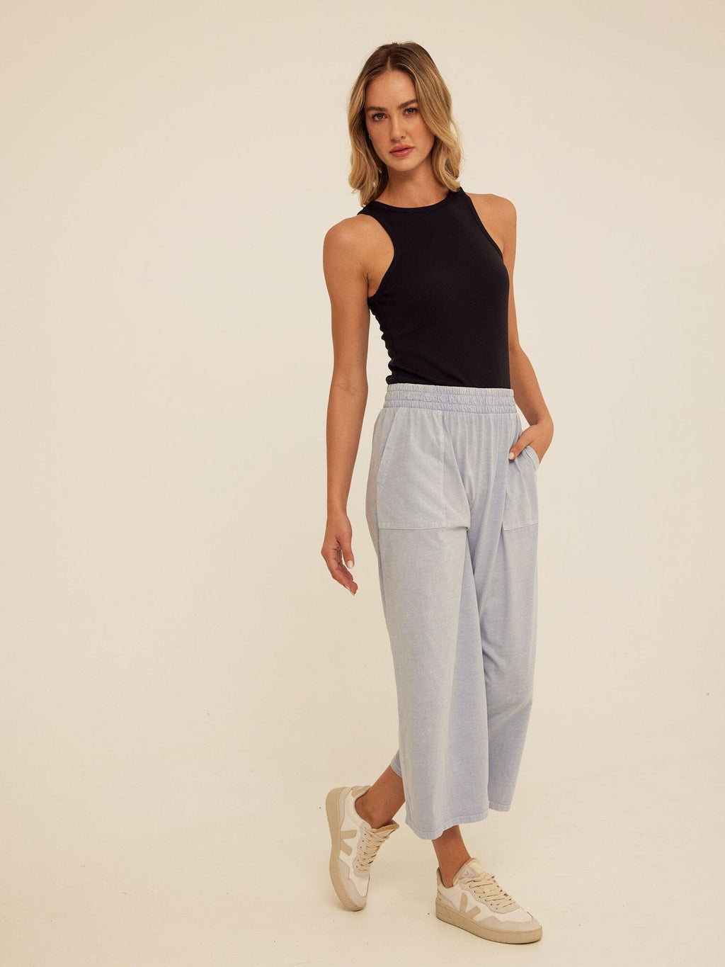 Bailey Feather Rib High Neck Tank