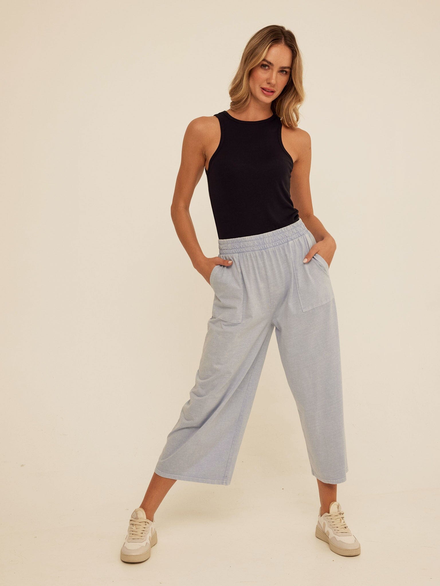 Bailey Feather Rib High Neck Tank
