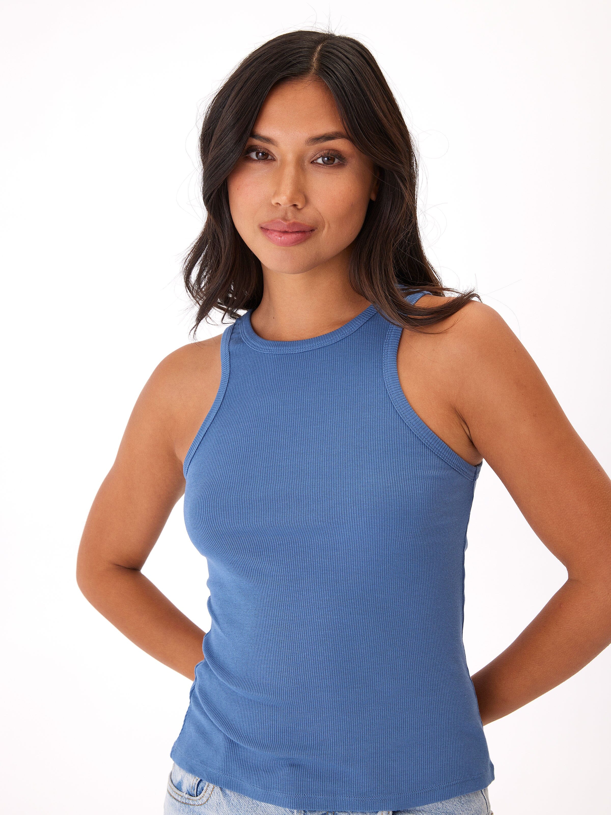 Bailey Feather Rib High Neck Tank
