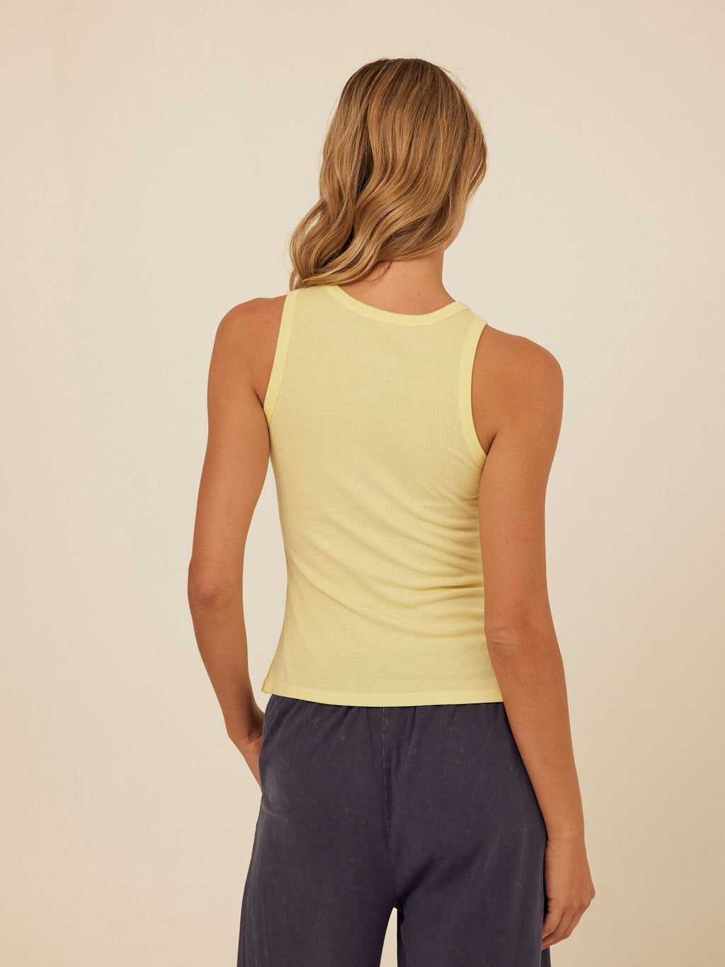 Bailey Feather Rib High Neck Tank