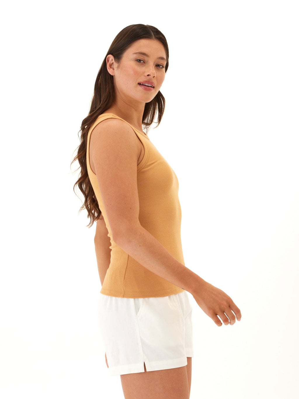 Bailey Feather Rib High Neck Tank