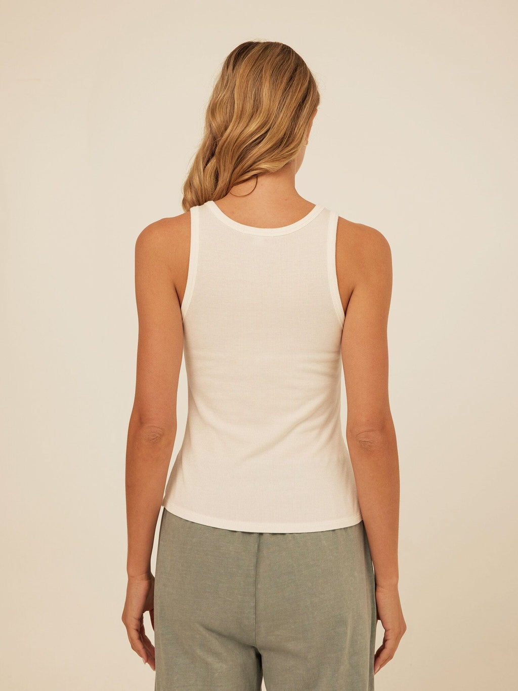 Bailey Feather Rib High Neck Tank