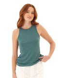 Bailey Feather Rib High Neck Tank