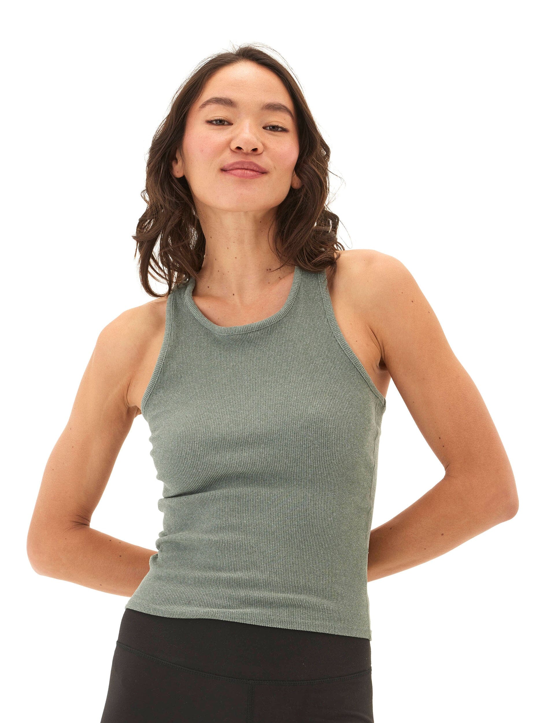 Kensi Heather Luxe Rib Crop Tank