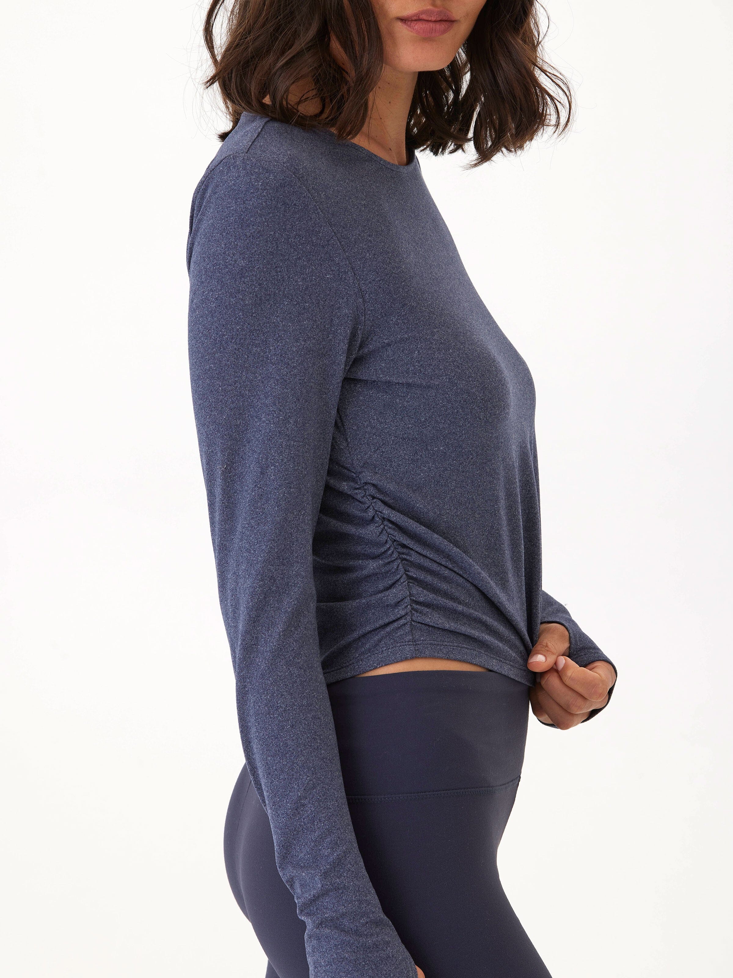 Amabella Heather Luxe Jersey Ruched Long Sleeve