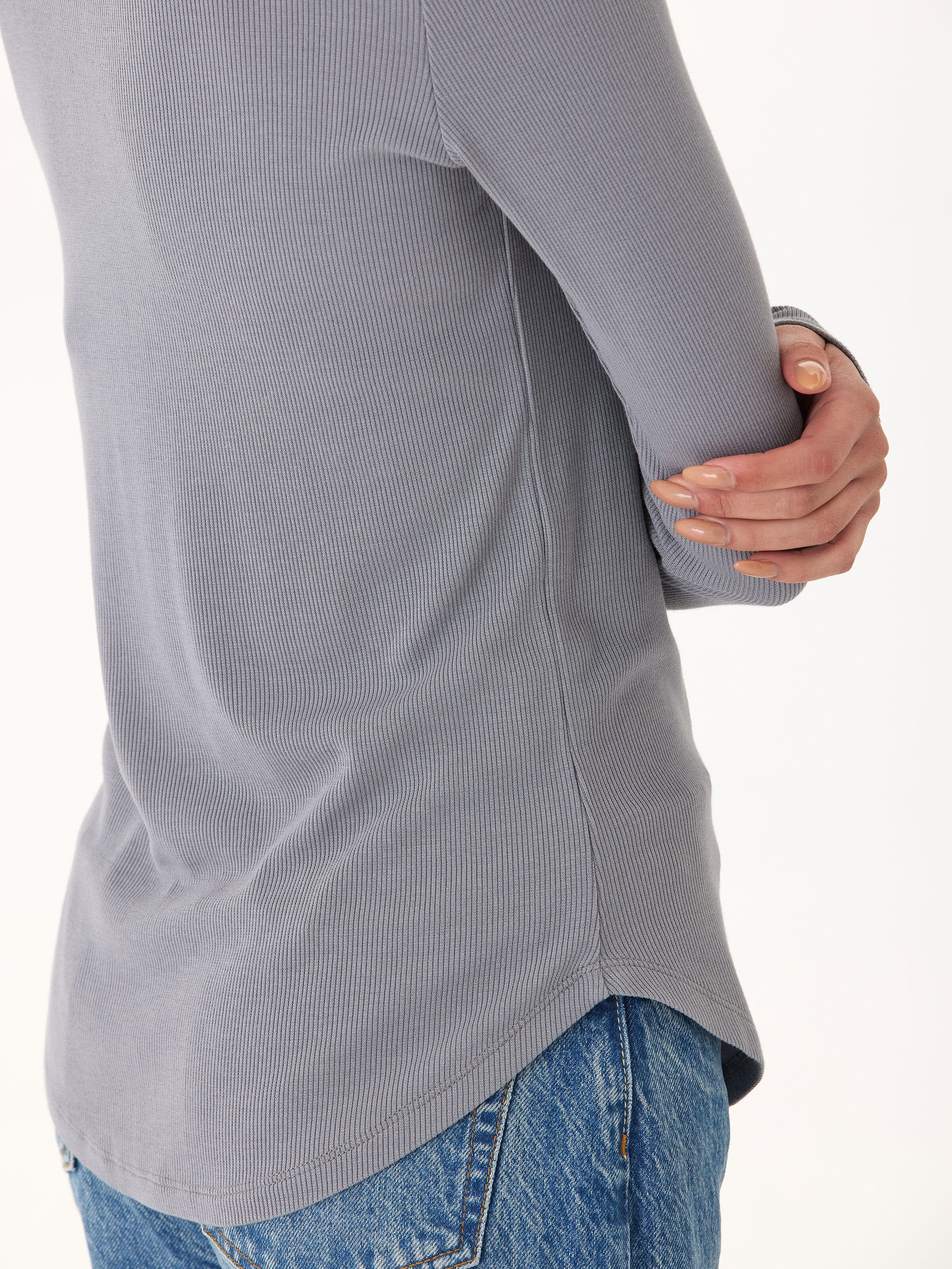 Torri Feather Rib Long Sleeve Crew Tee