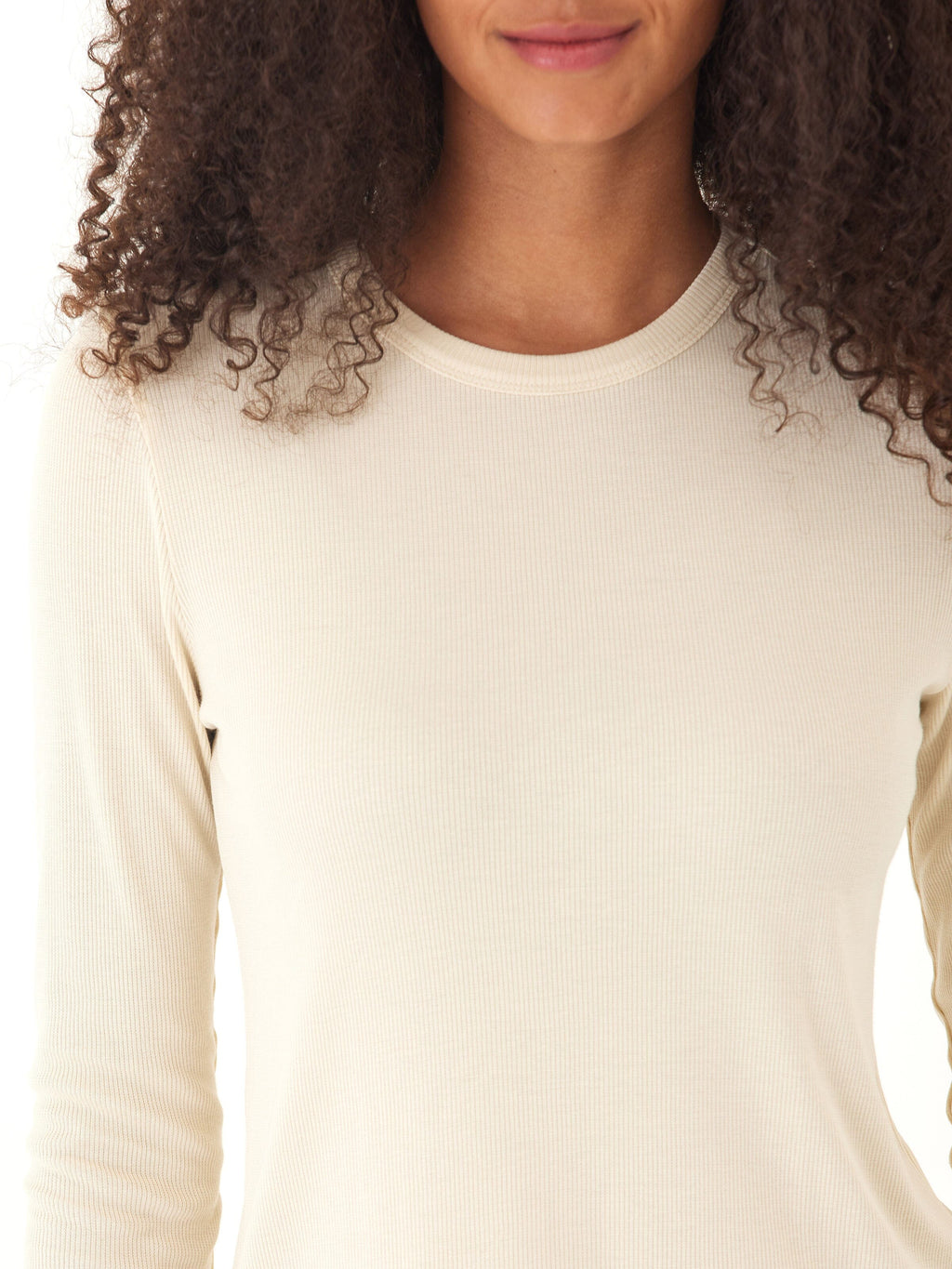 Torri Feather Rib Long Sleeve Crew Tee