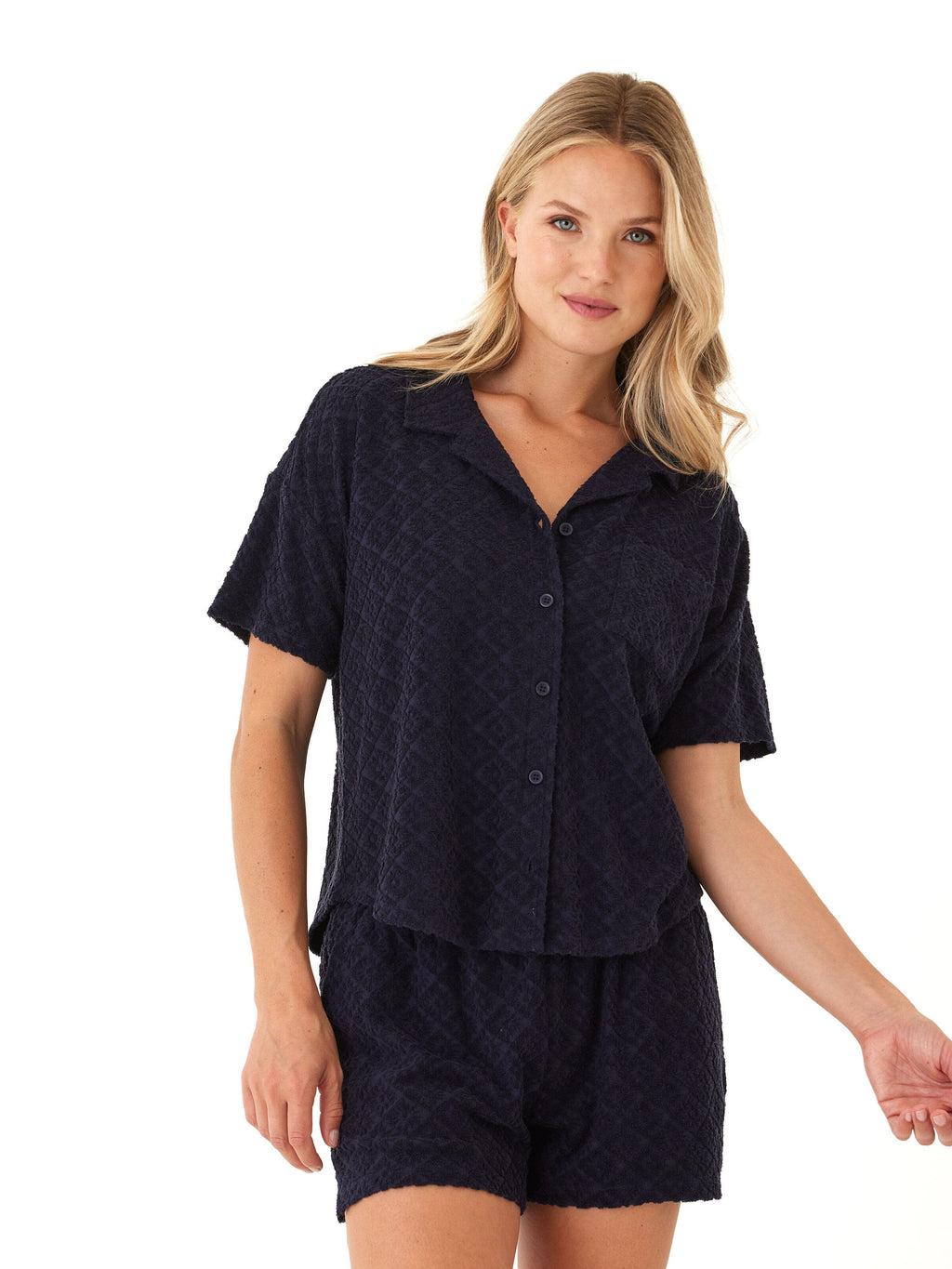 Mikaela Jacquard Terry Button-Up