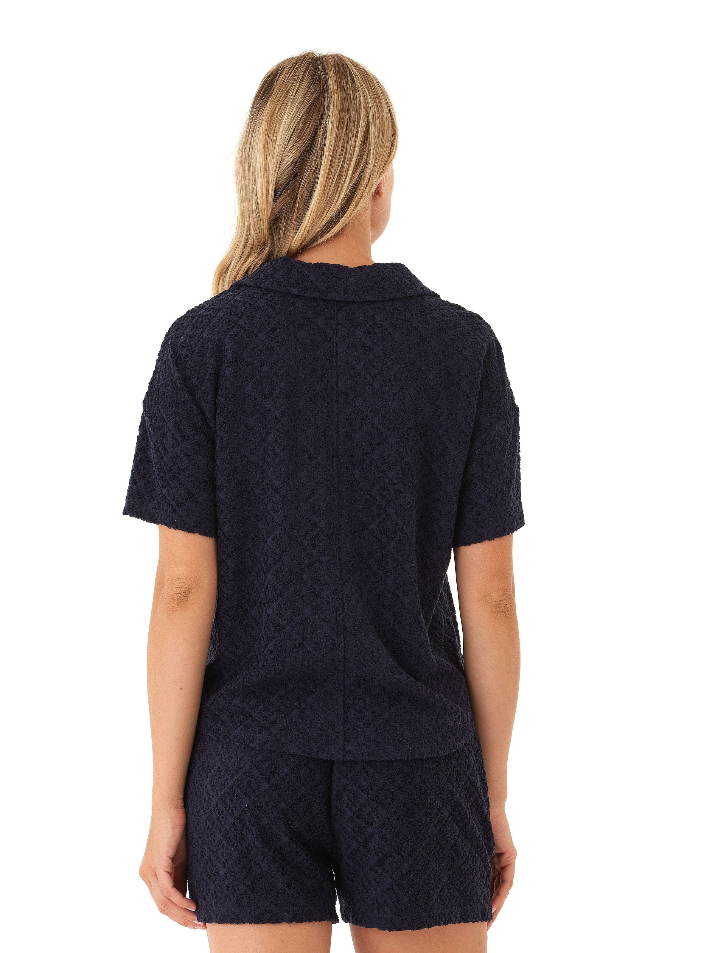 Mikaela Jacquard Terry Button-Up