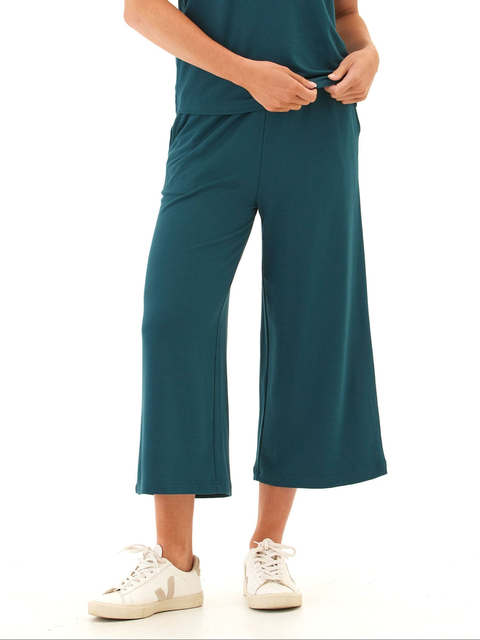 Serena Modal Terry Wide Leg Crop Pant