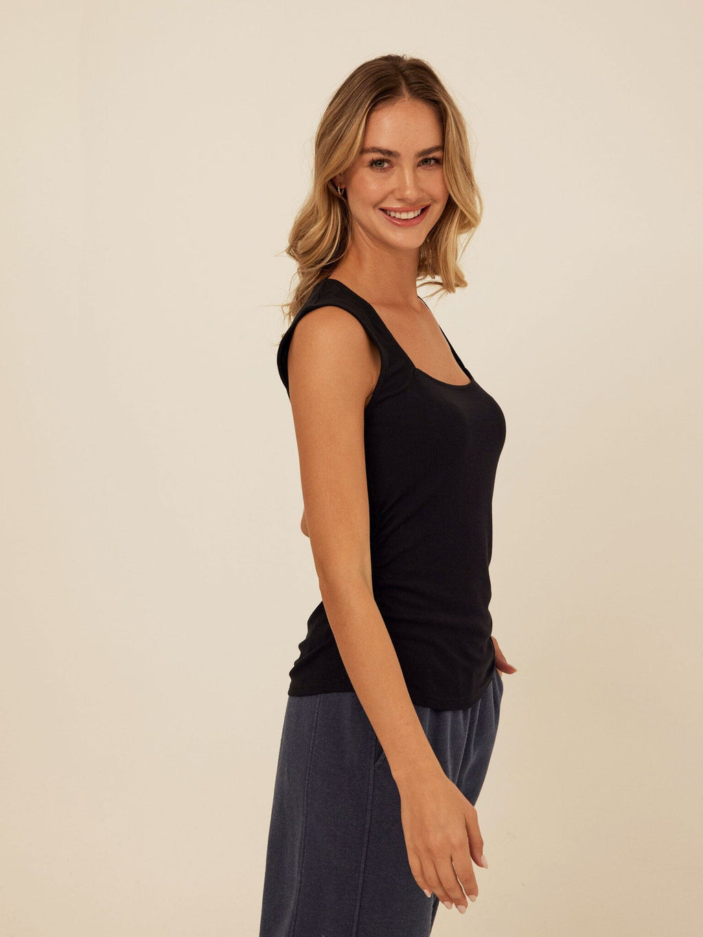 Brynlee Feather Rib Ruched Top