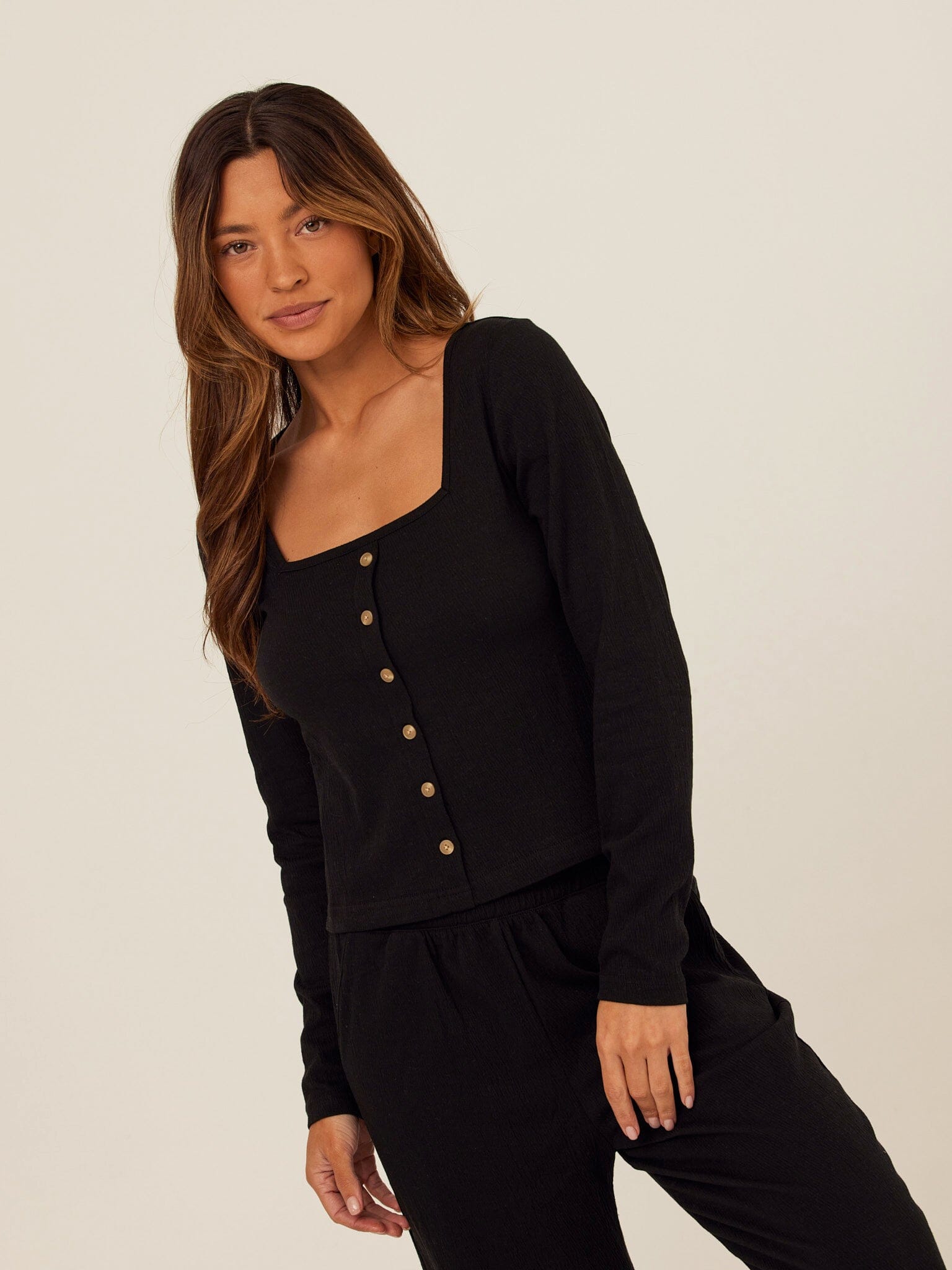 Jamila Smocked Jersey Long Sleeve