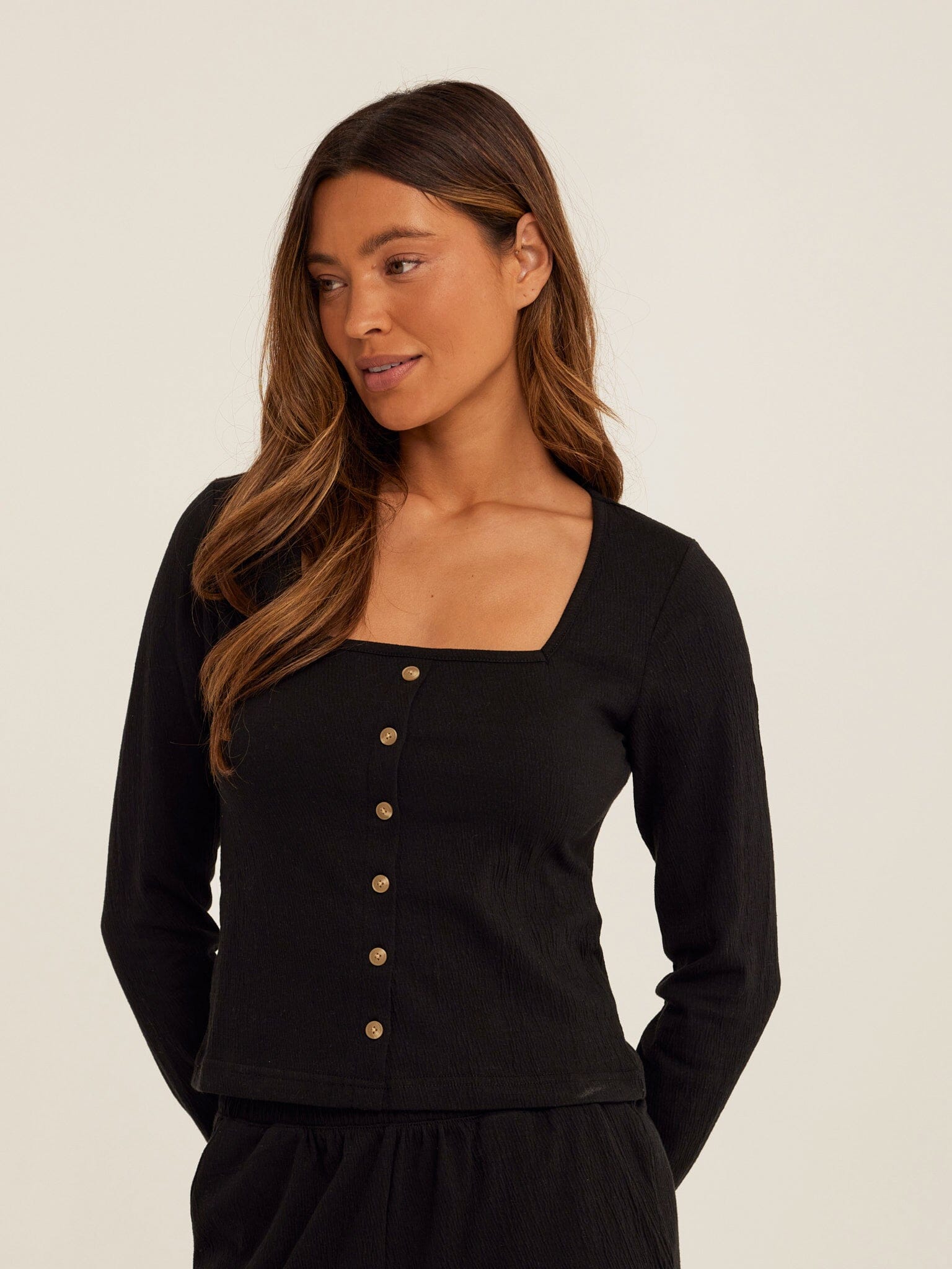 Jamila Smocked Jersey Long Sleeve
