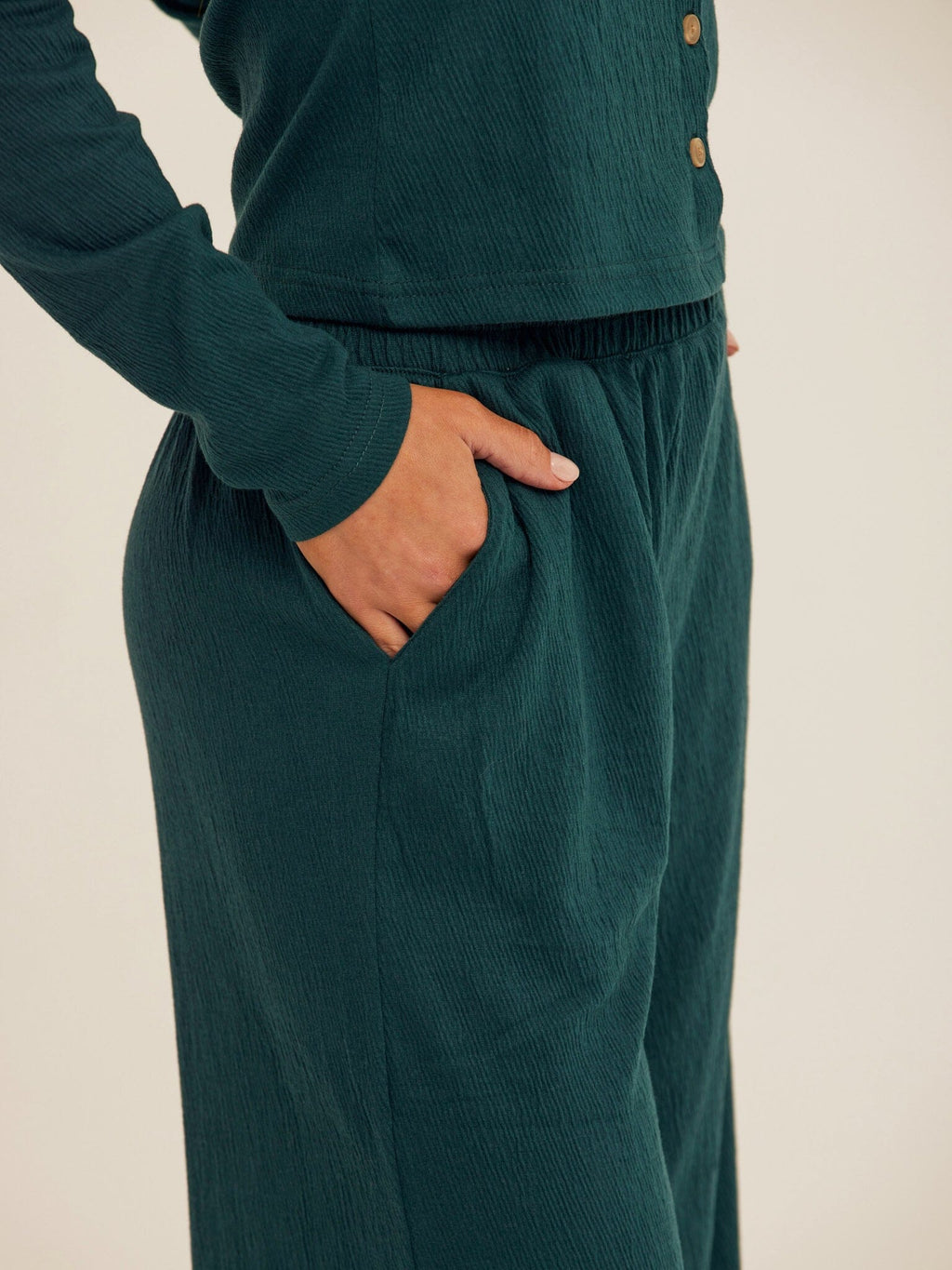 Ivanna Smocked Jersey Wide Leg Pant