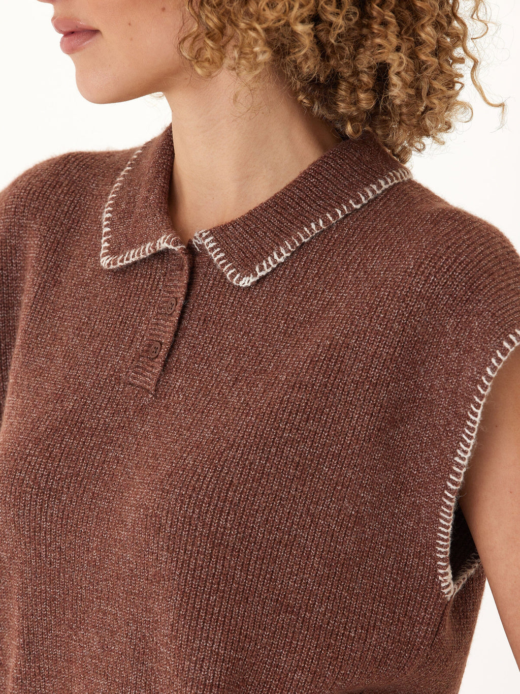 Julieta Cozy Solid Knit Sweater Polo