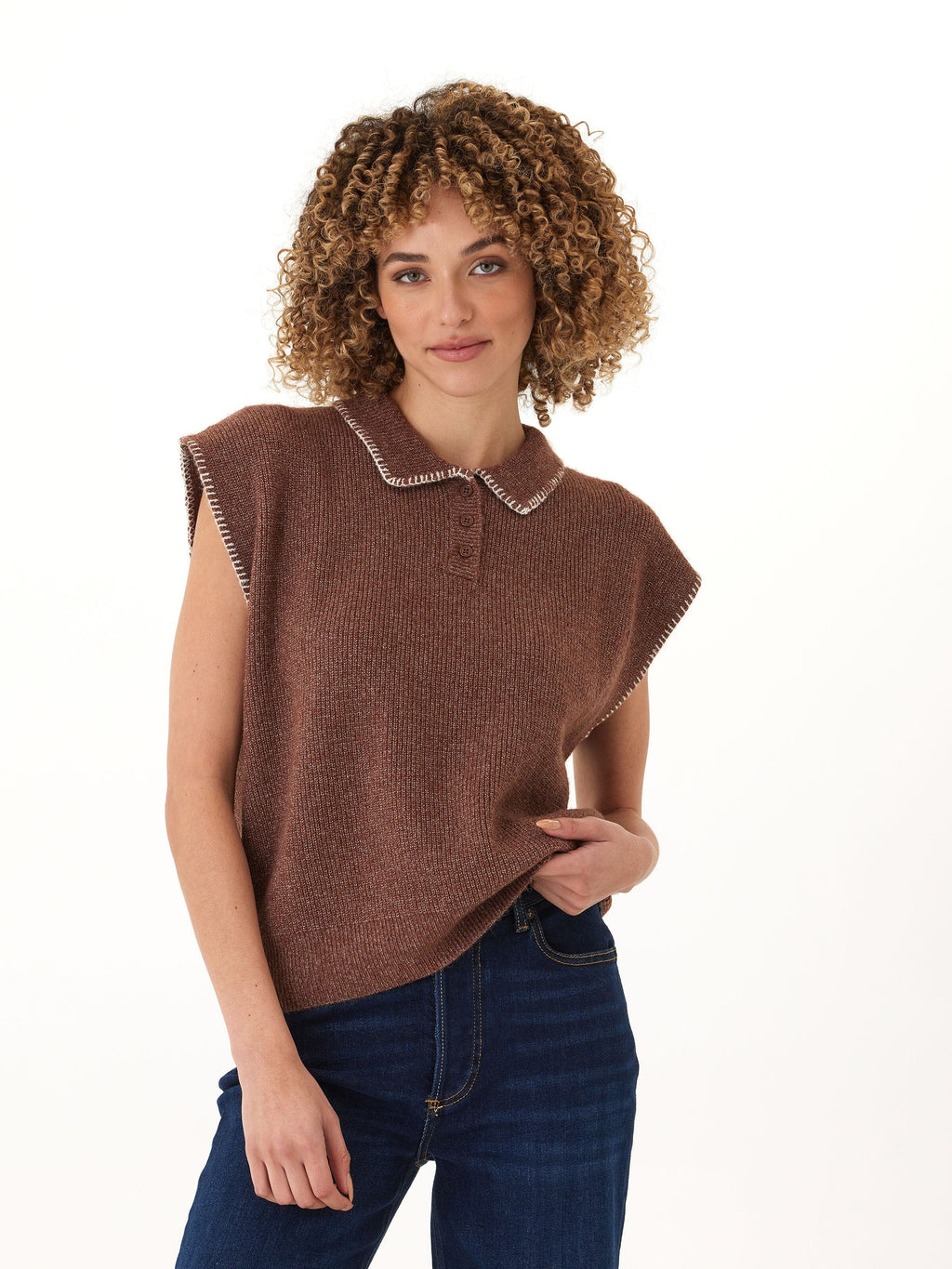 Julieta Cozy Solid Knit Sweater Polo